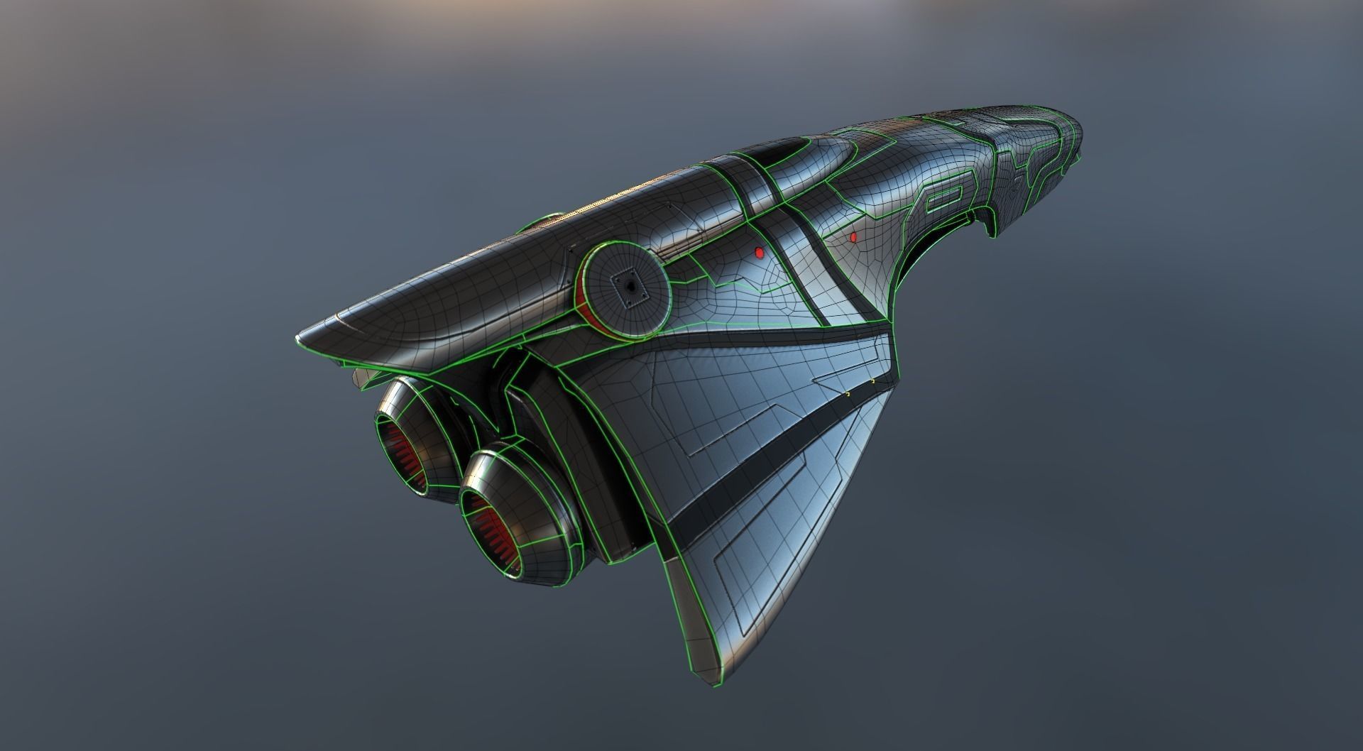 Spaceship  - Keeper - Basic Version Low-poly 3D model_6