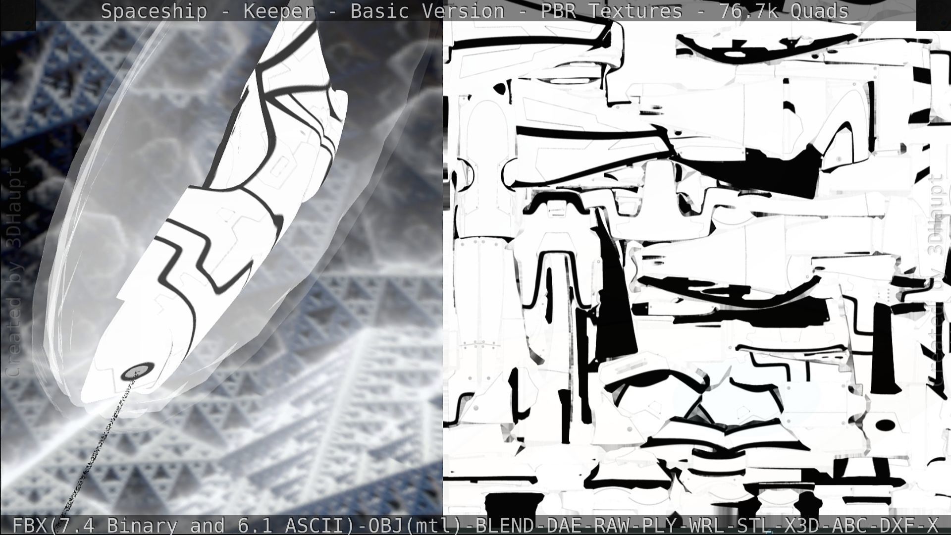 Spaceship  - Keeper - Basic Version Low-poly 3D model_208