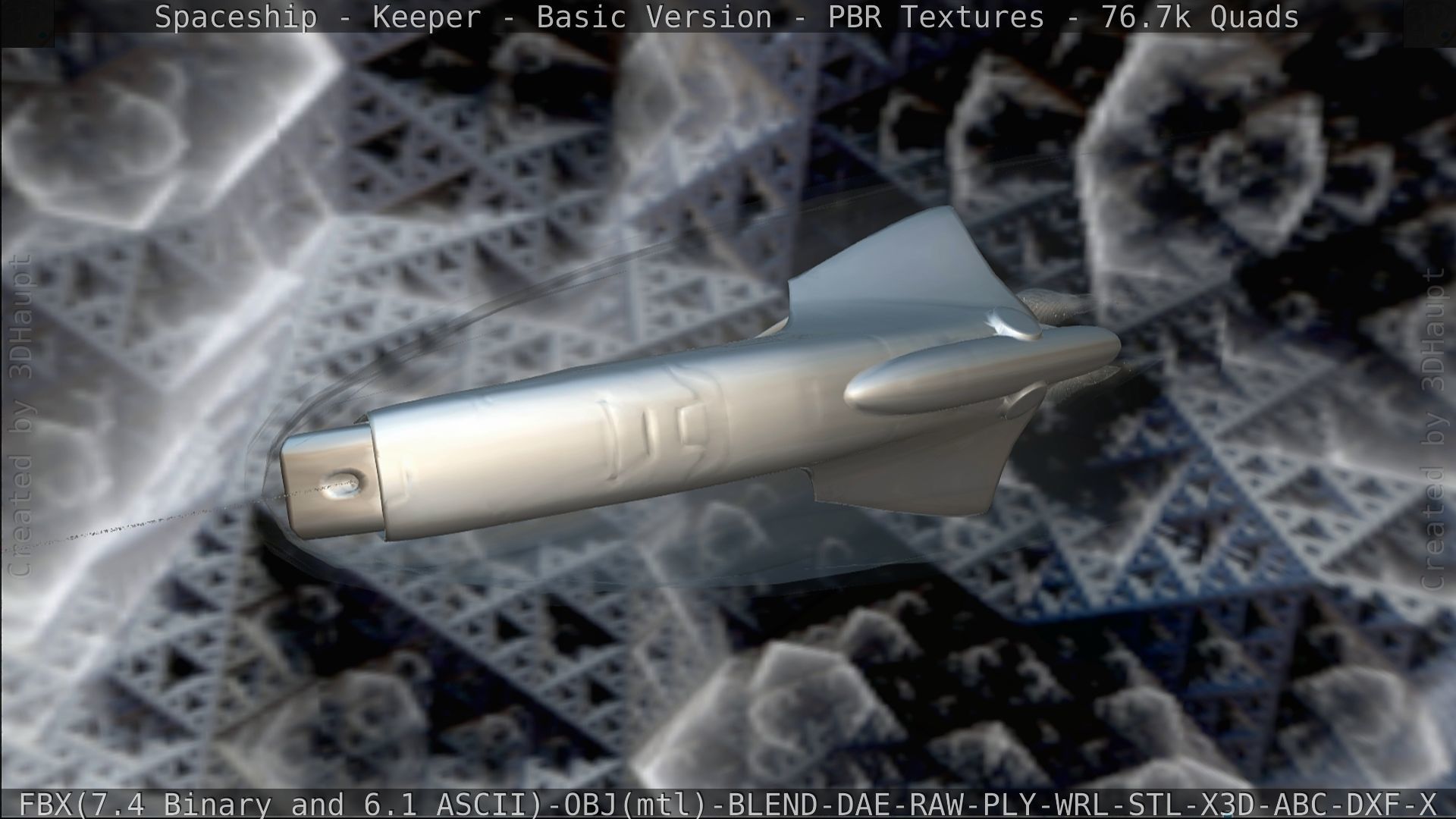 Spaceship  - Keeper - Basic Version Low-poly 3D model_189