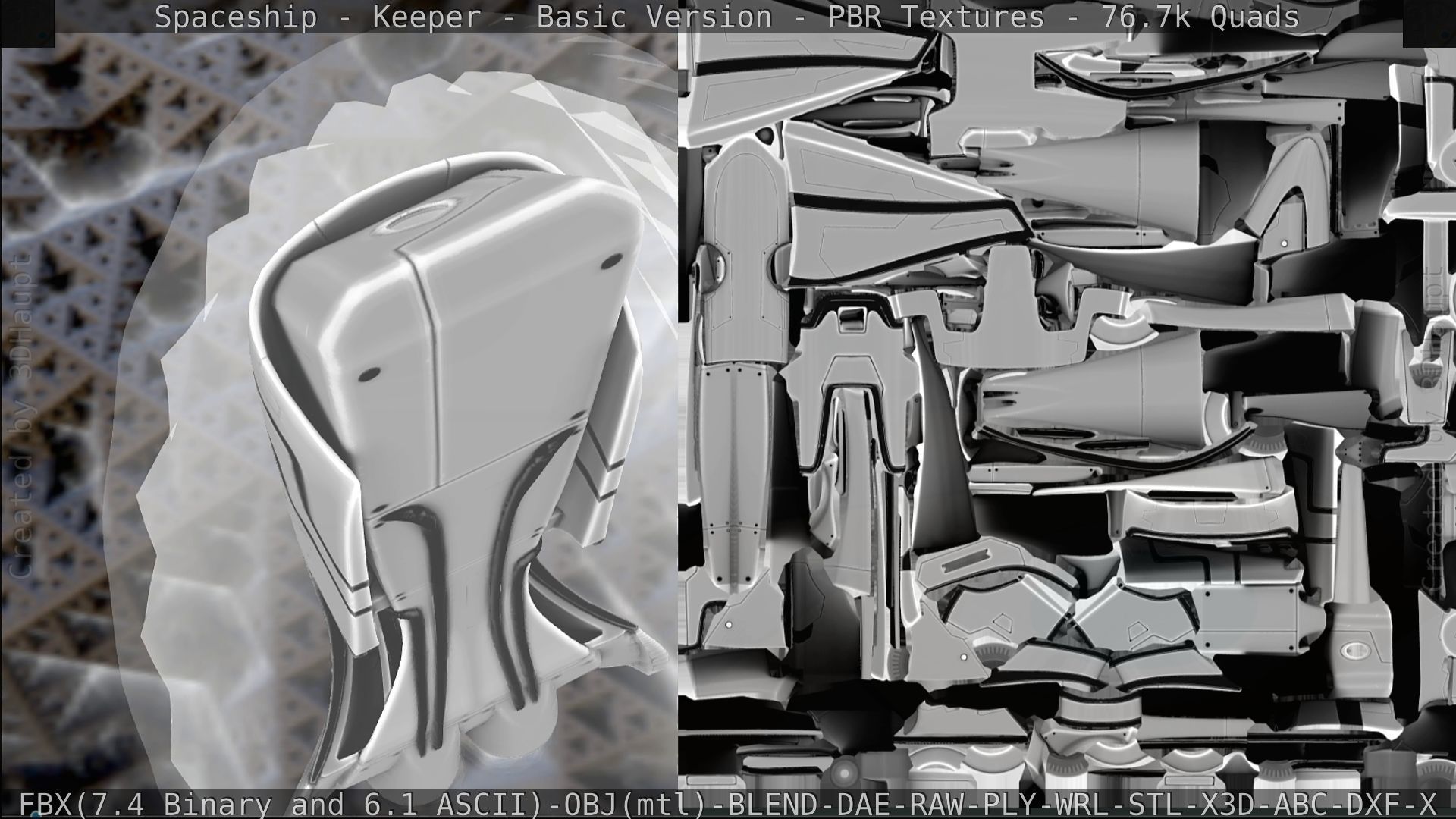 Spaceship  - Keeper - Basic Version Low-poly 3D model_276