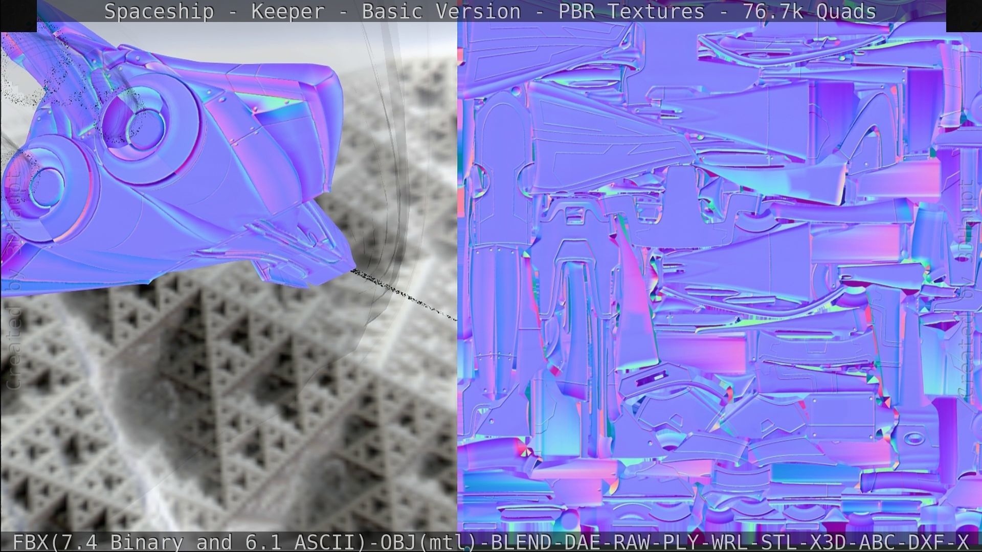 Spaceship  - Keeper - Basic Version Low-poly 3D model_258