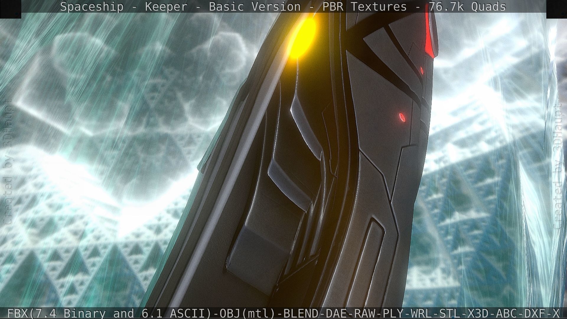 Spaceship  - Keeper - Basic Version Low-poly 3D model_128