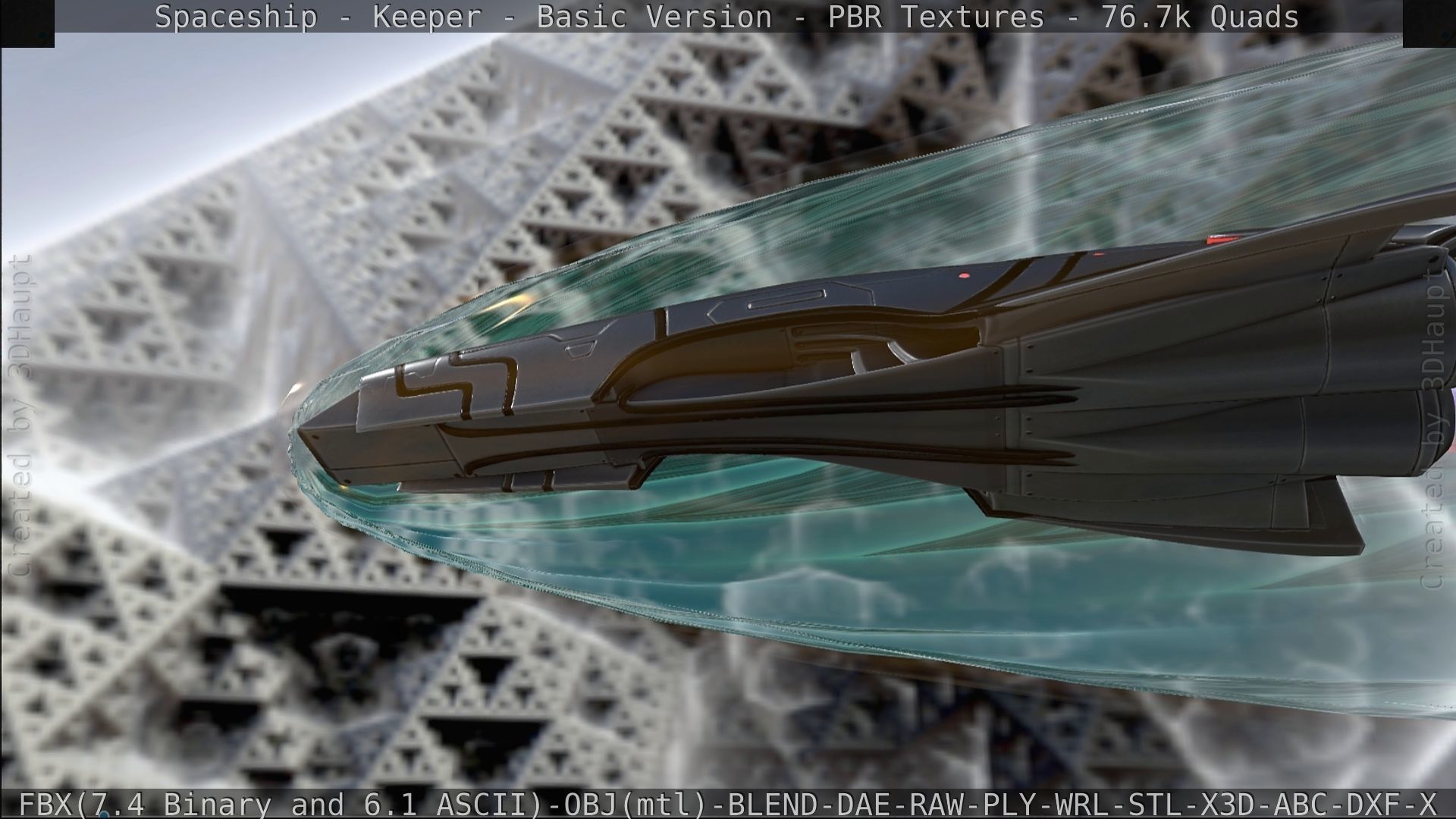 Spaceship  - Keeper - Basic Version Low-poly 3D model_316