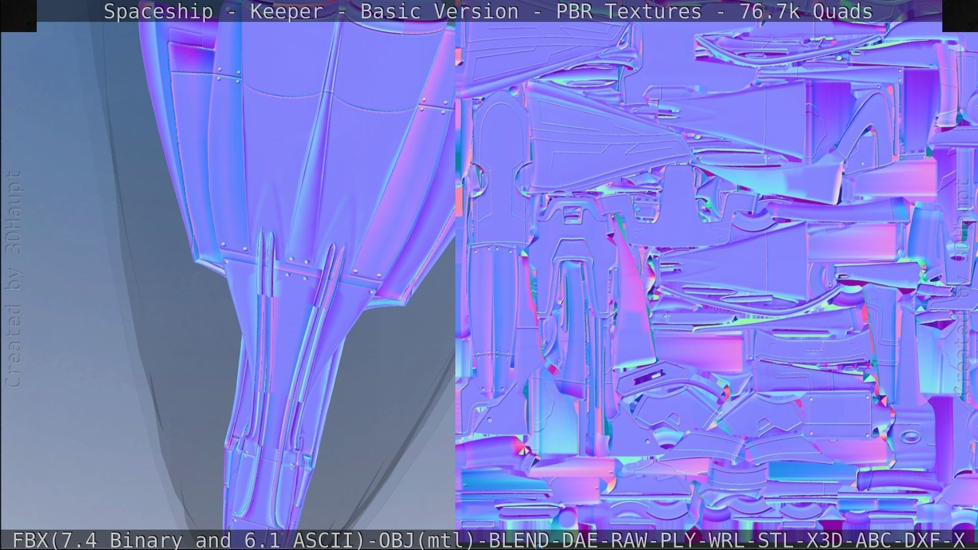 Spaceship  - Keeper - Basic Version Low-poly 3D model_262