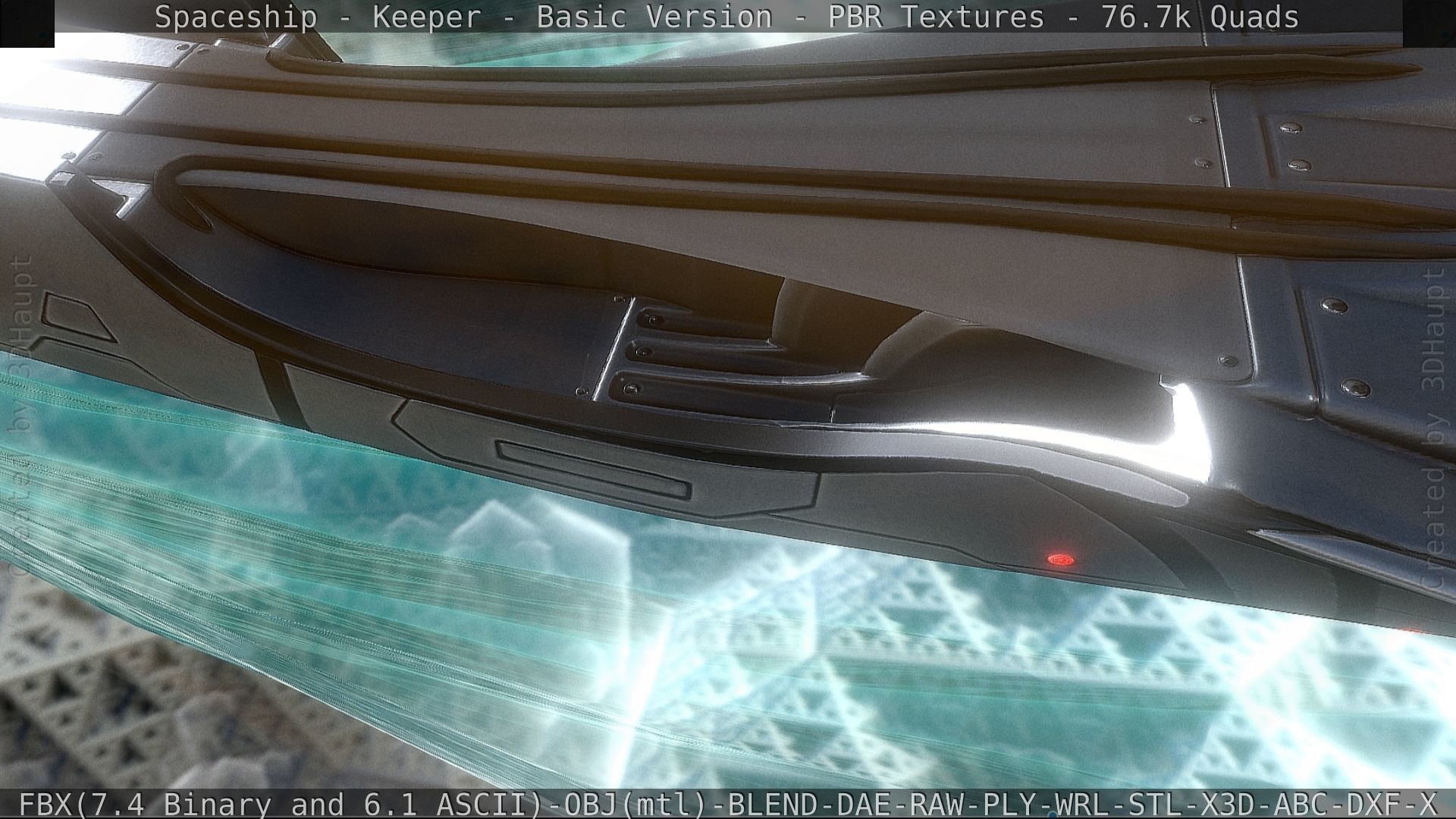 Spaceship  - Keeper - Basic Version Low-poly 3D model_125