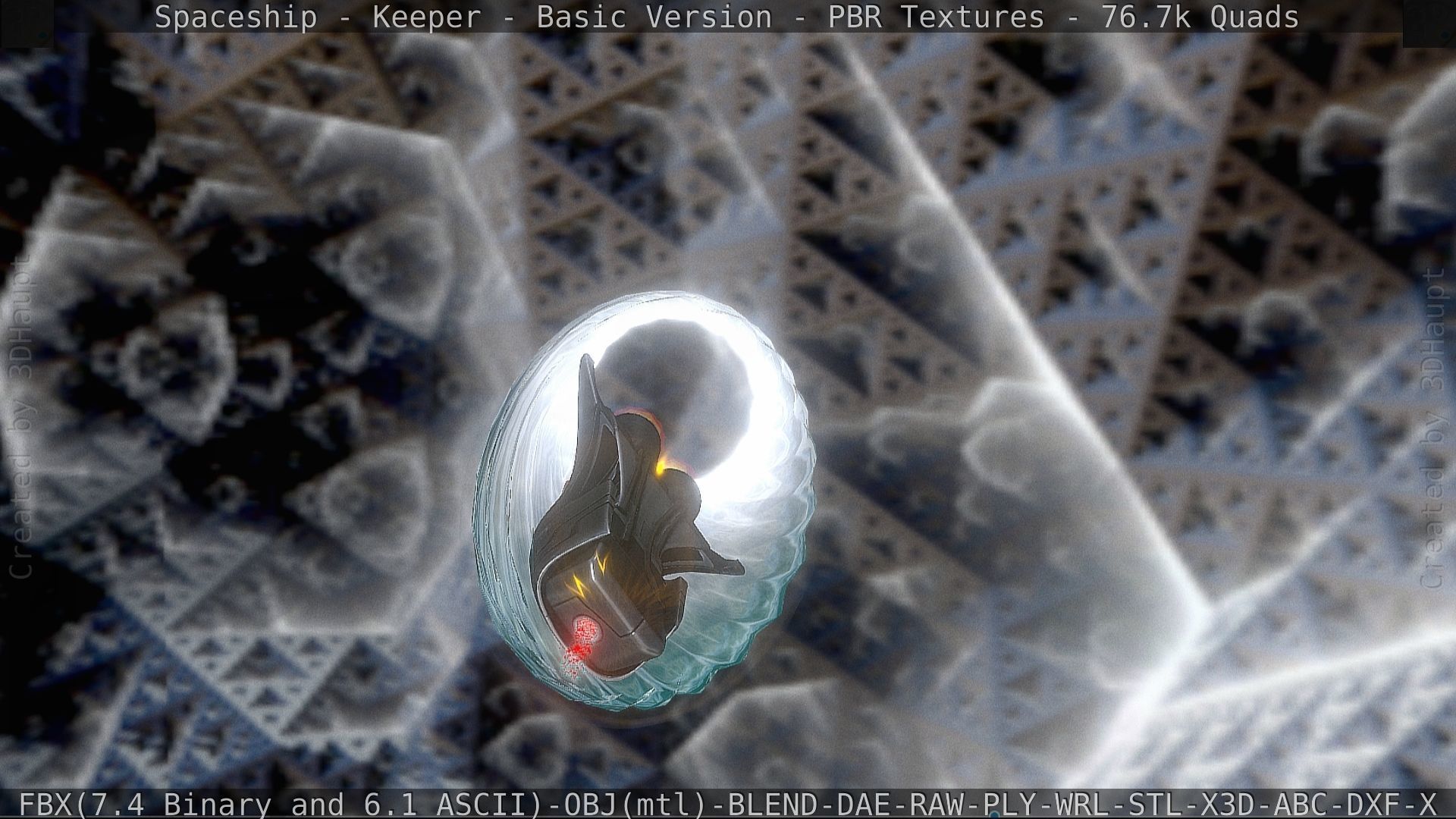 Spaceship  - Keeper - Basic Version Low-poly 3D model_94