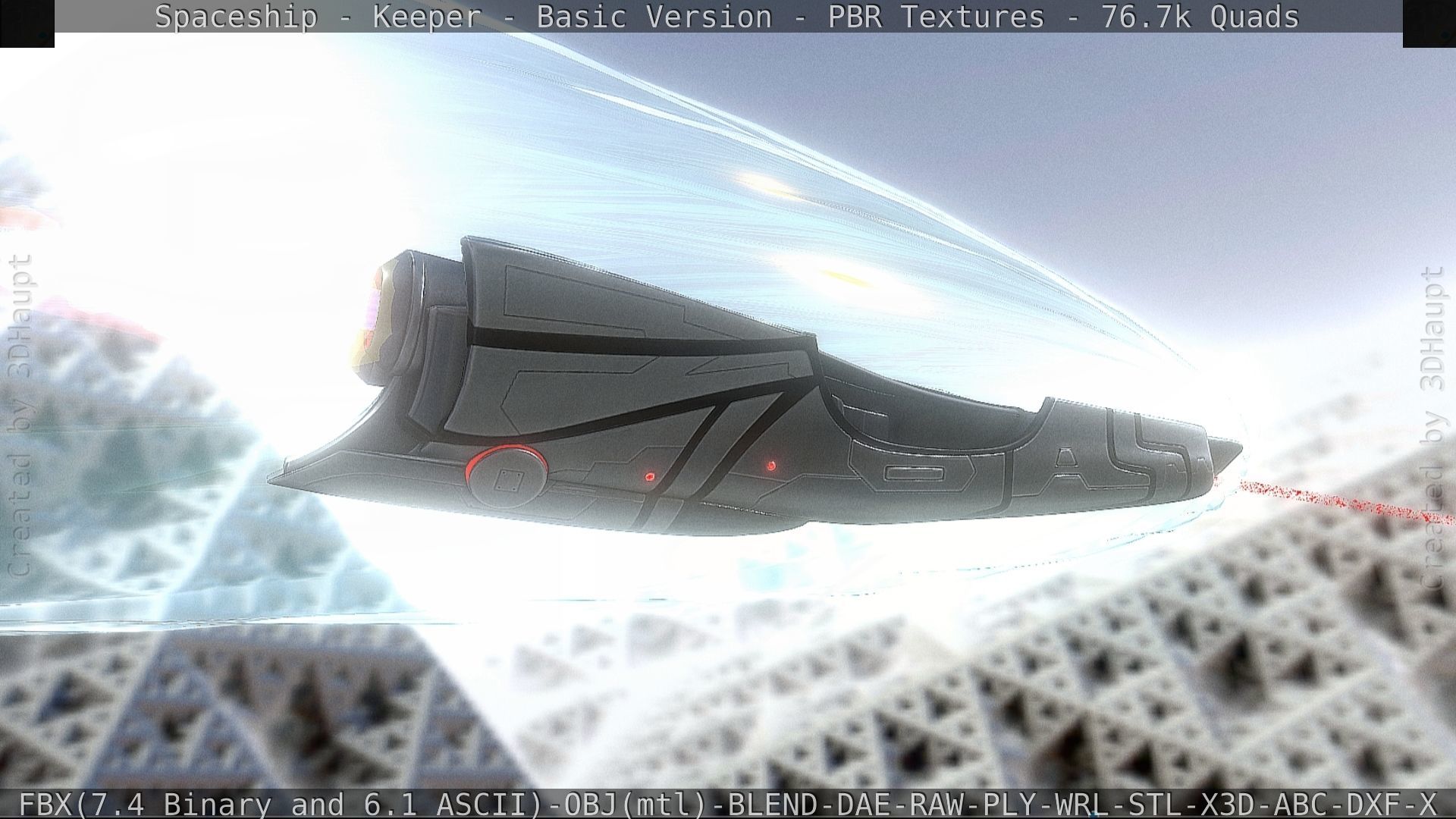 Spaceship  - Keeper - Basic Version Low-poly 3D model_40