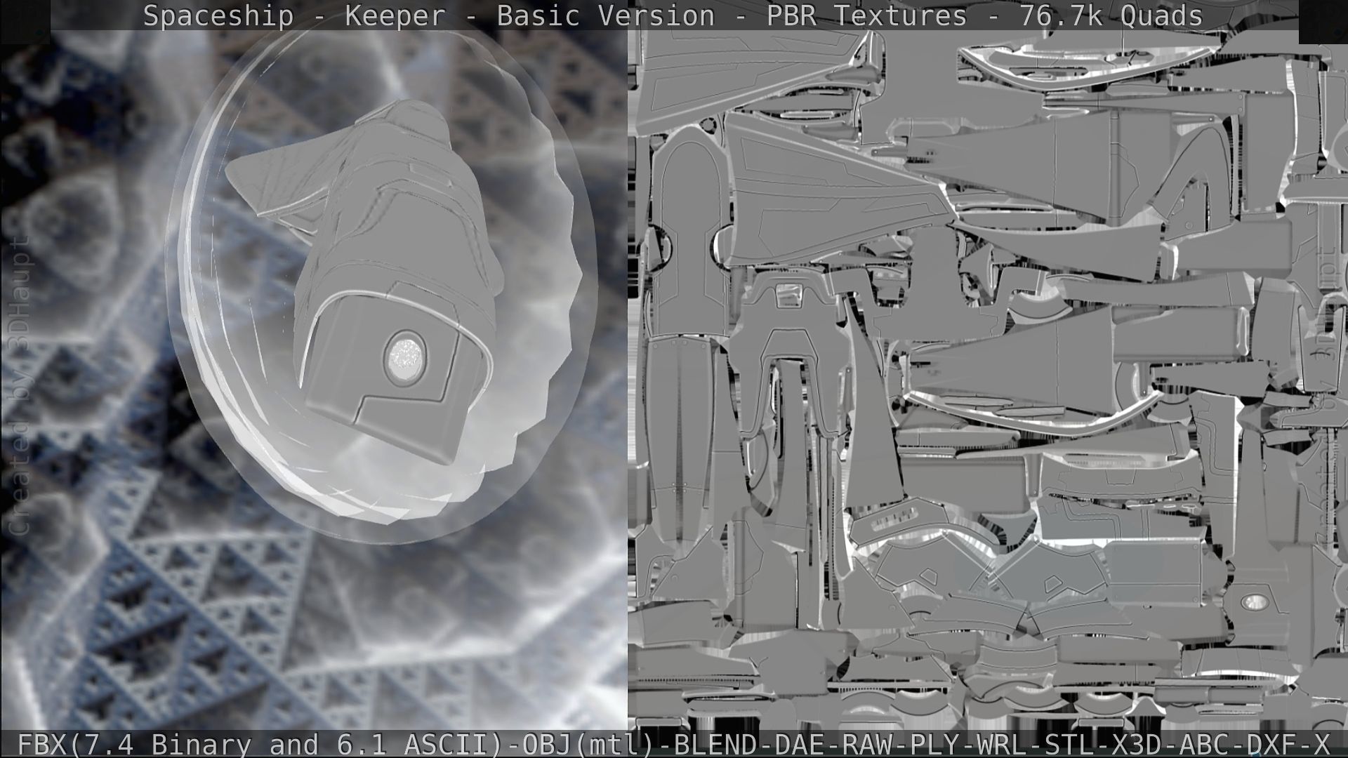 Spaceship  - Keeper - Basic Version Low-poly 3D model_303