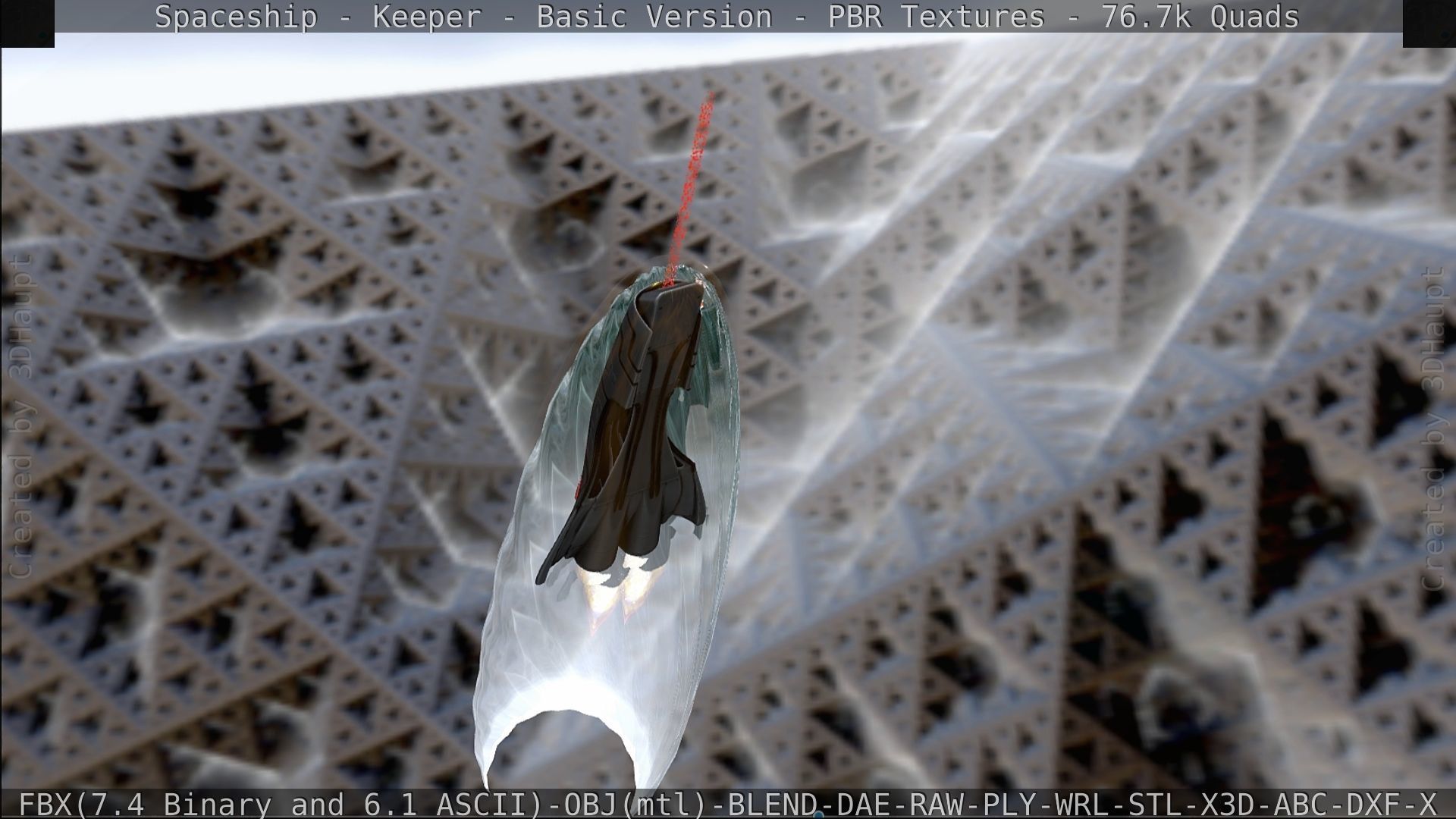 Spaceship  - Keeper - Basic Version Low-poly 3D model_328