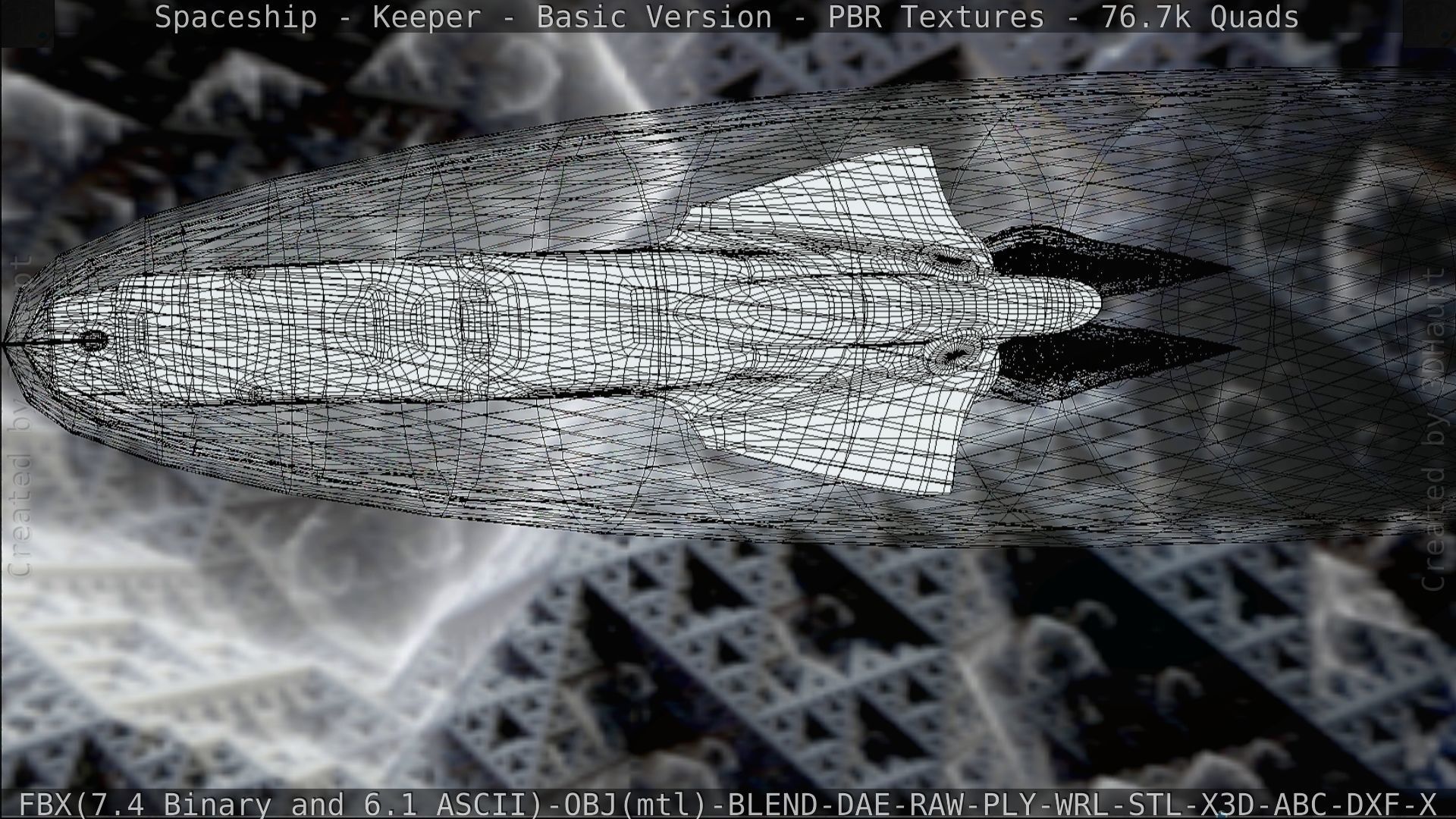 Spaceship  - Keeper - Basic Version Low-poly 3D model_157