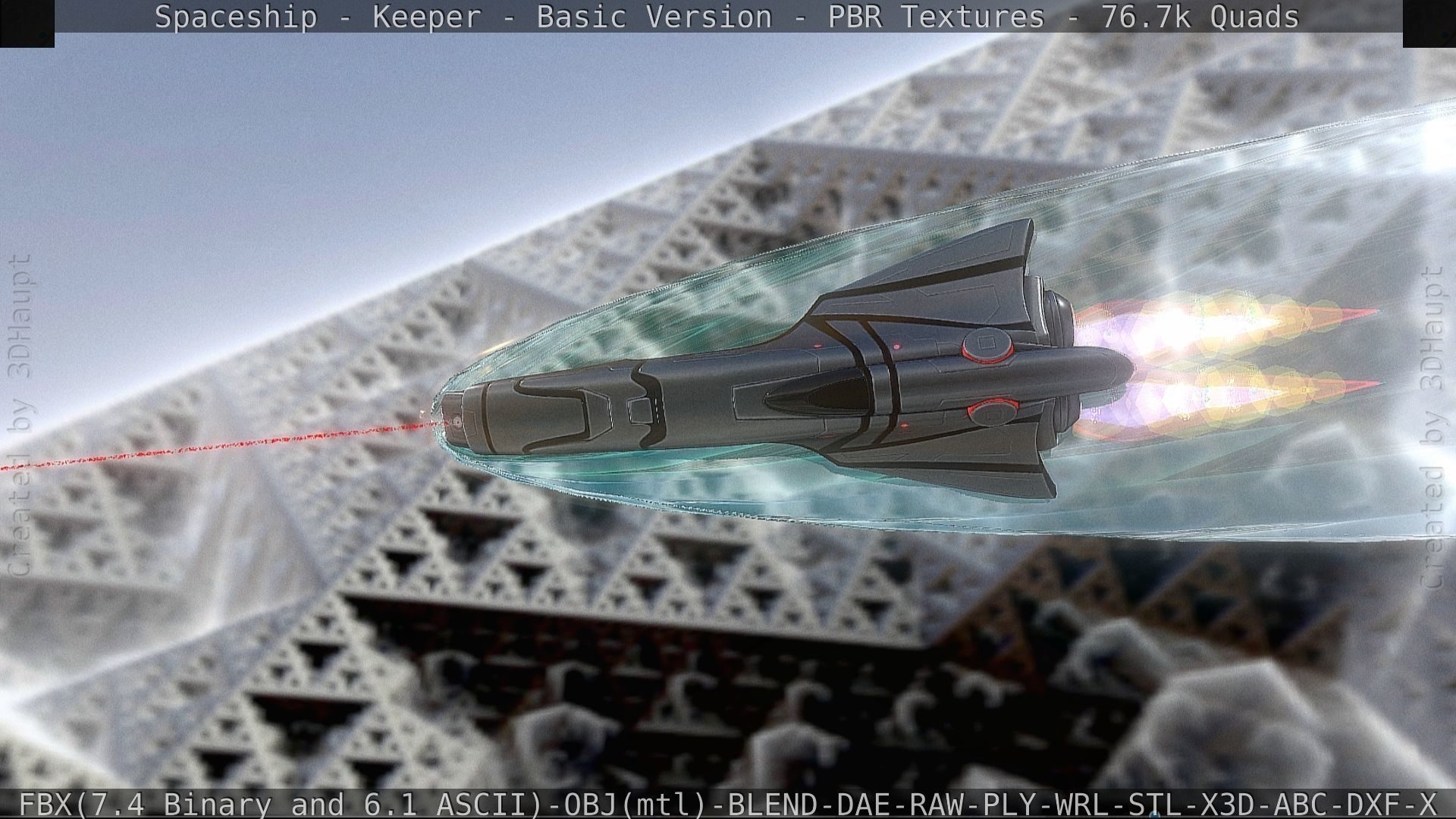 Spaceship  - Keeper - Basic Version Low-poly 3D model_69