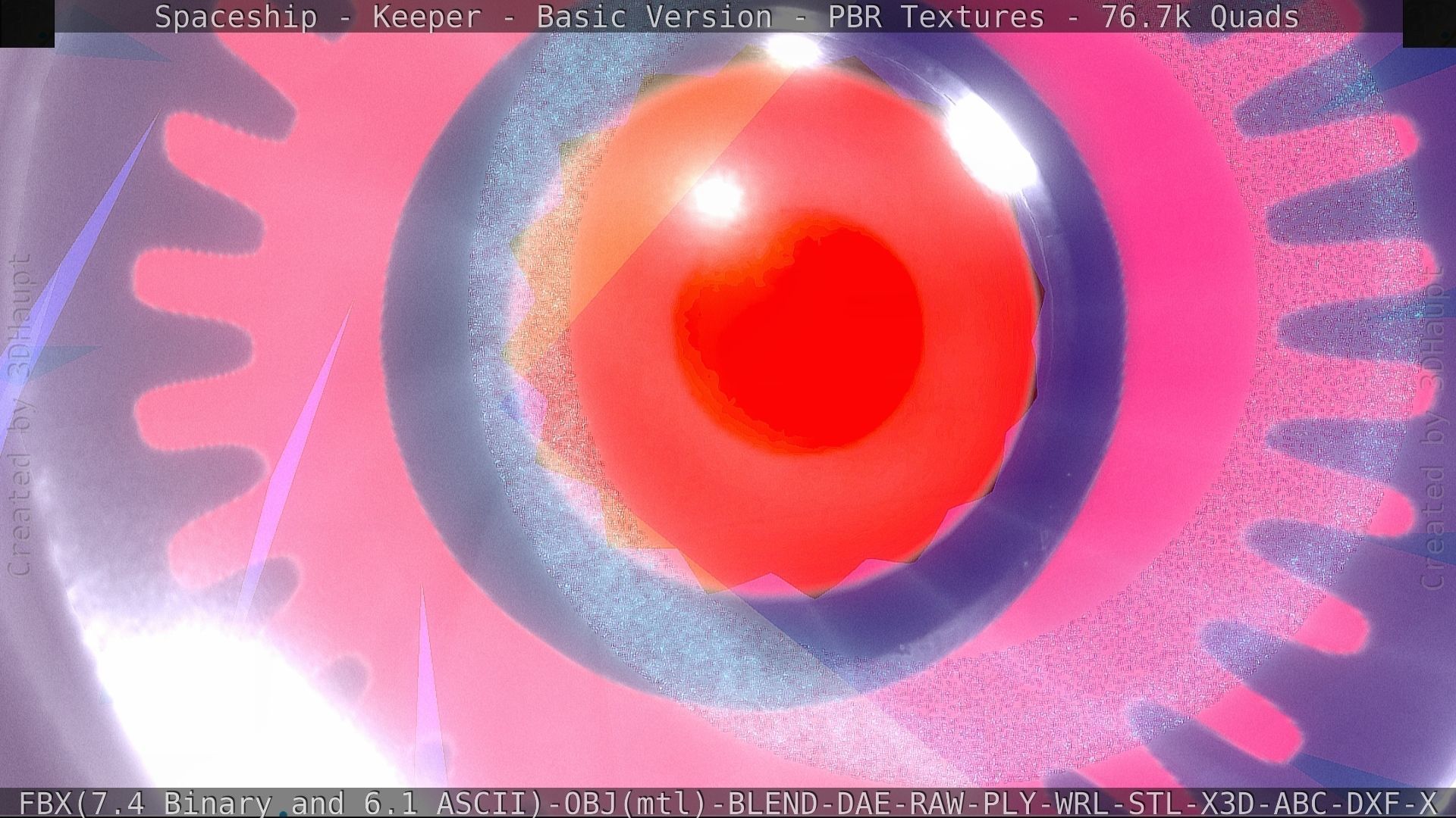 Spaceship  - Keeper - Basic Version Low-poly 3D model_112