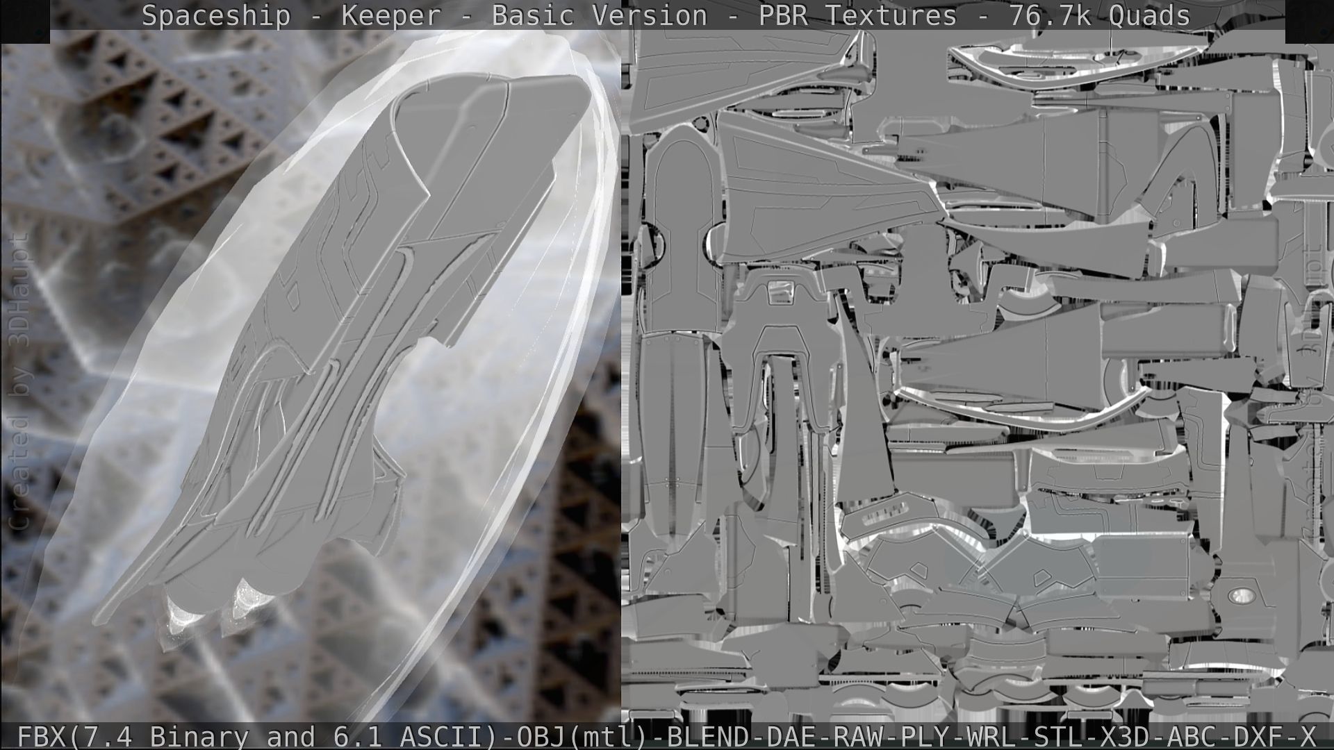 Spaceship  - Keeper - Basic Version Low-poly 3D model_307