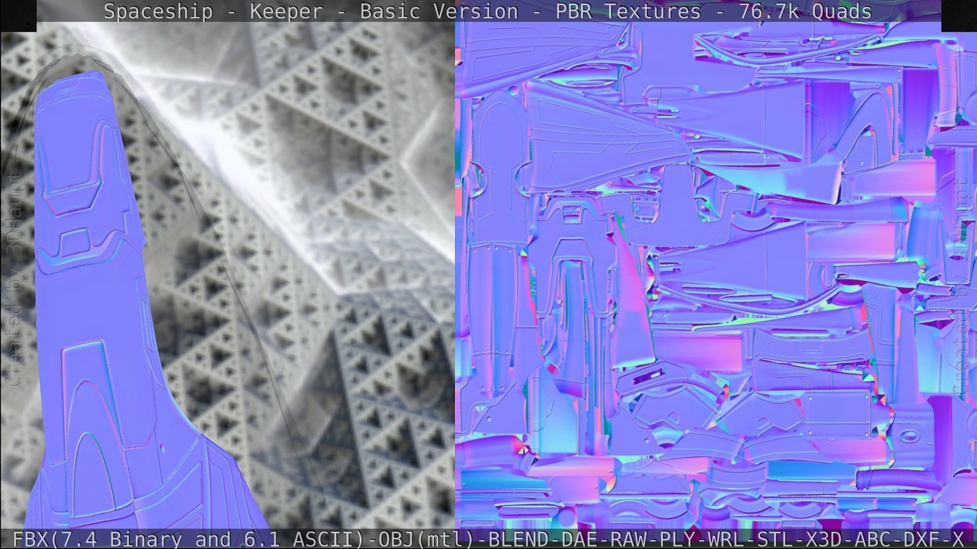 Spaceship  - Keeper - Basic Version Low-poly 3D model_253