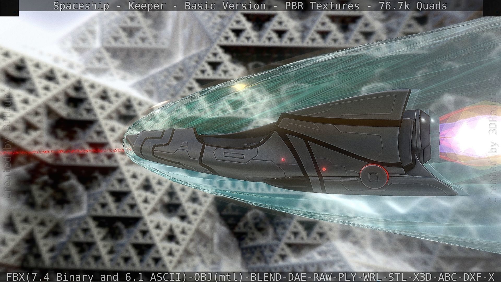 Spaceship  - Keeper - Basic Version Low-poly 3D model_68