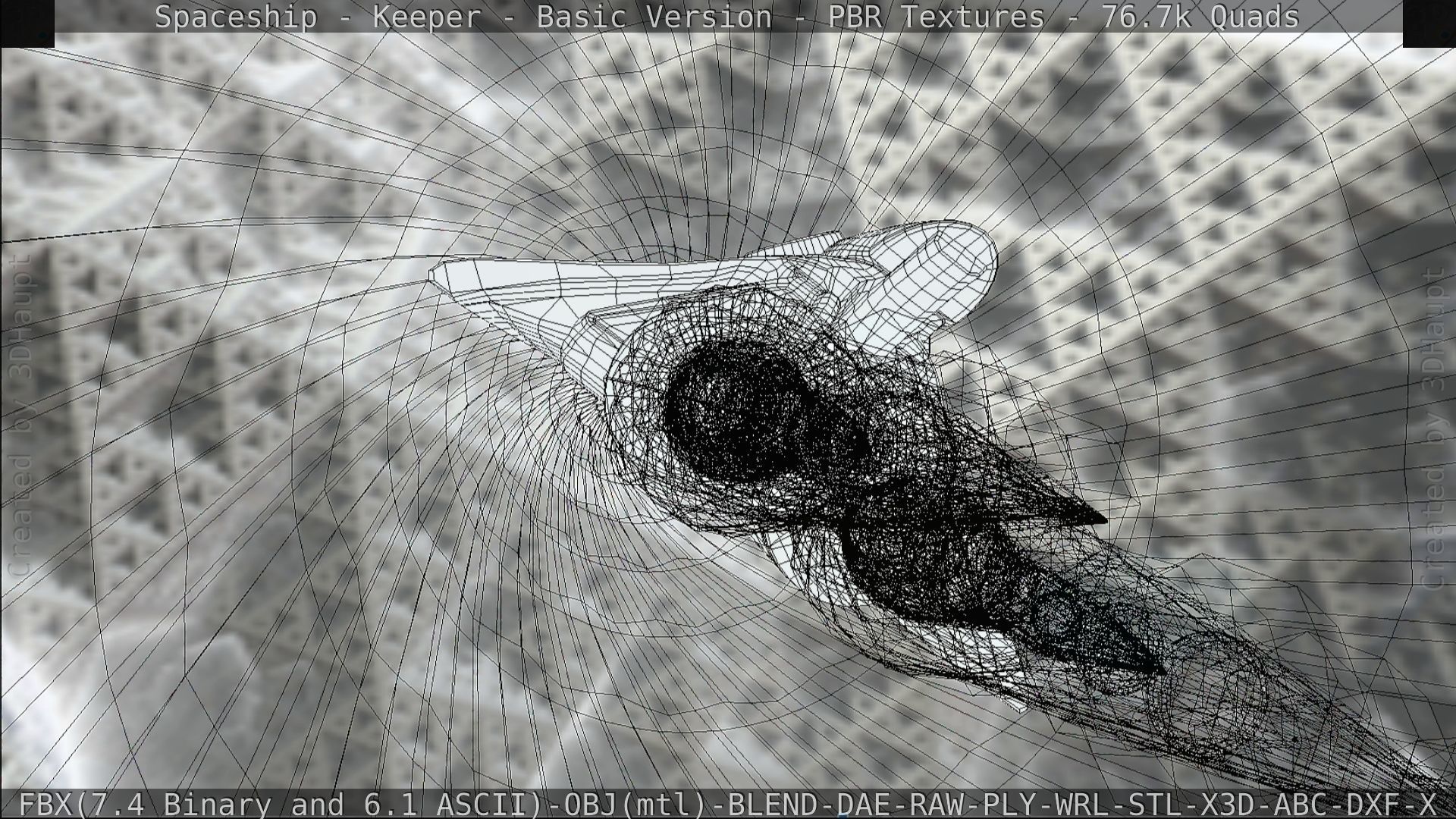 Spaceship  - Keeper - Basic Version Low-poly 3D model_182