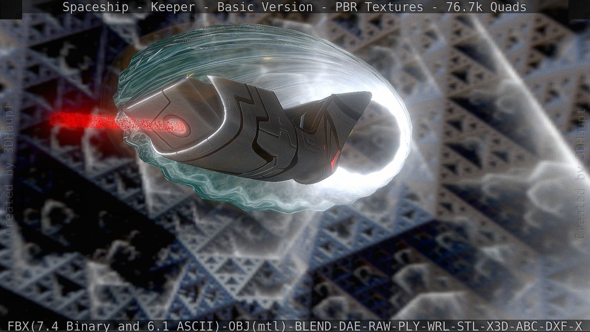 Spaceship  - Keeper - Basic Version Low-poly 3D model_96