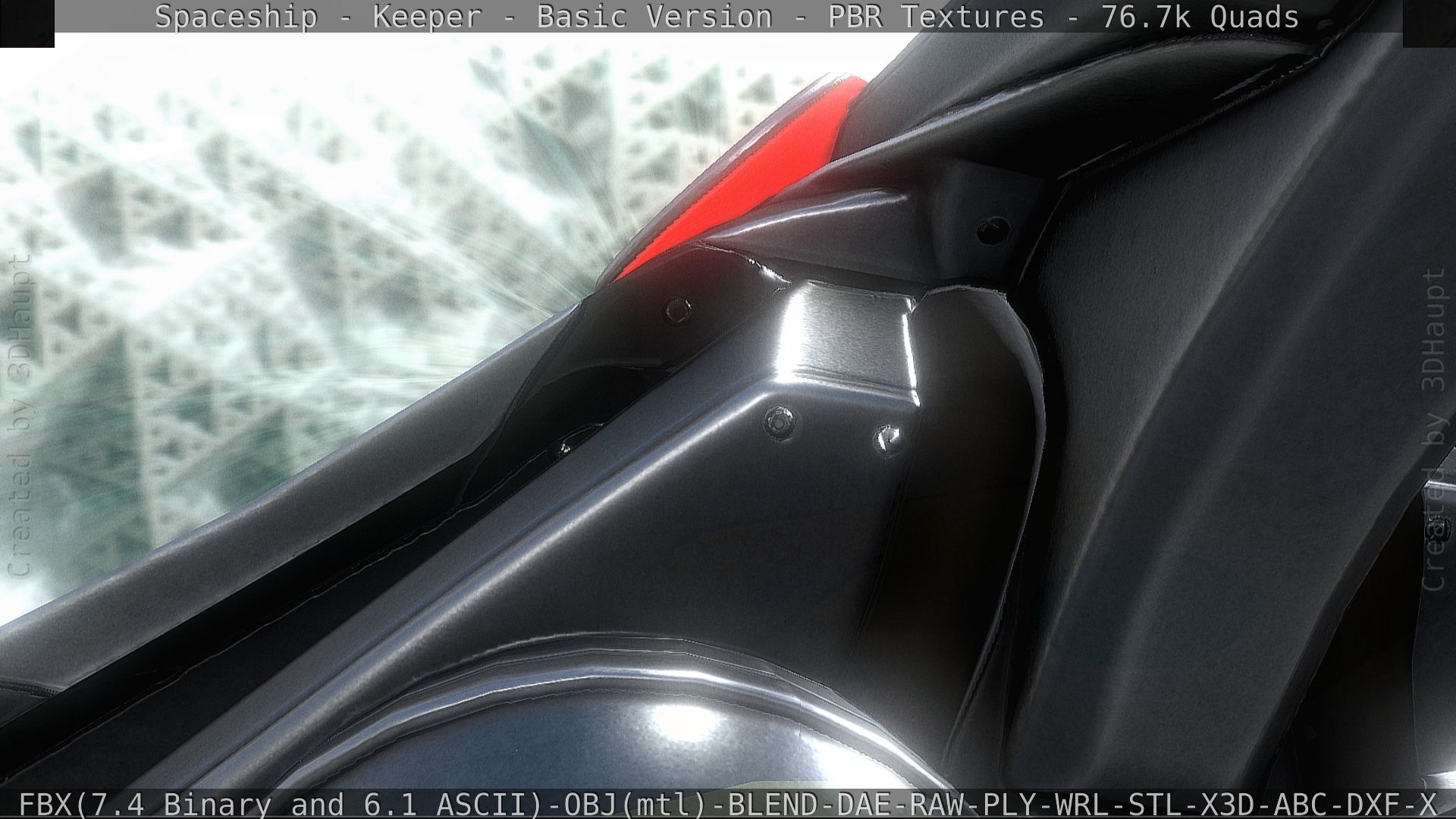 Spaceship  - Keeper - Basic Version Low-poly 3D model_45