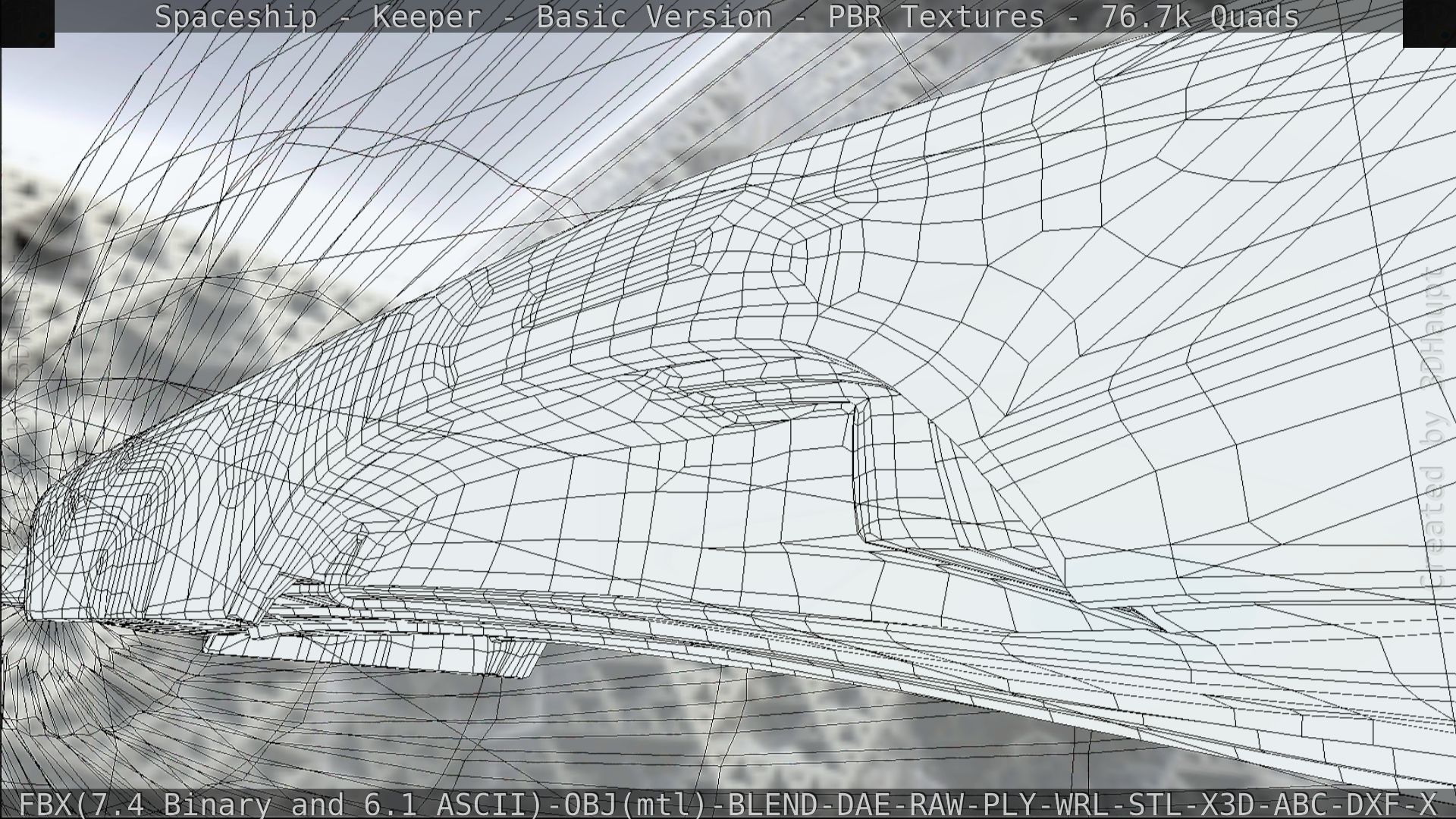 Spaceship  - Keeper - Basic Version Low-poly 3D model_167