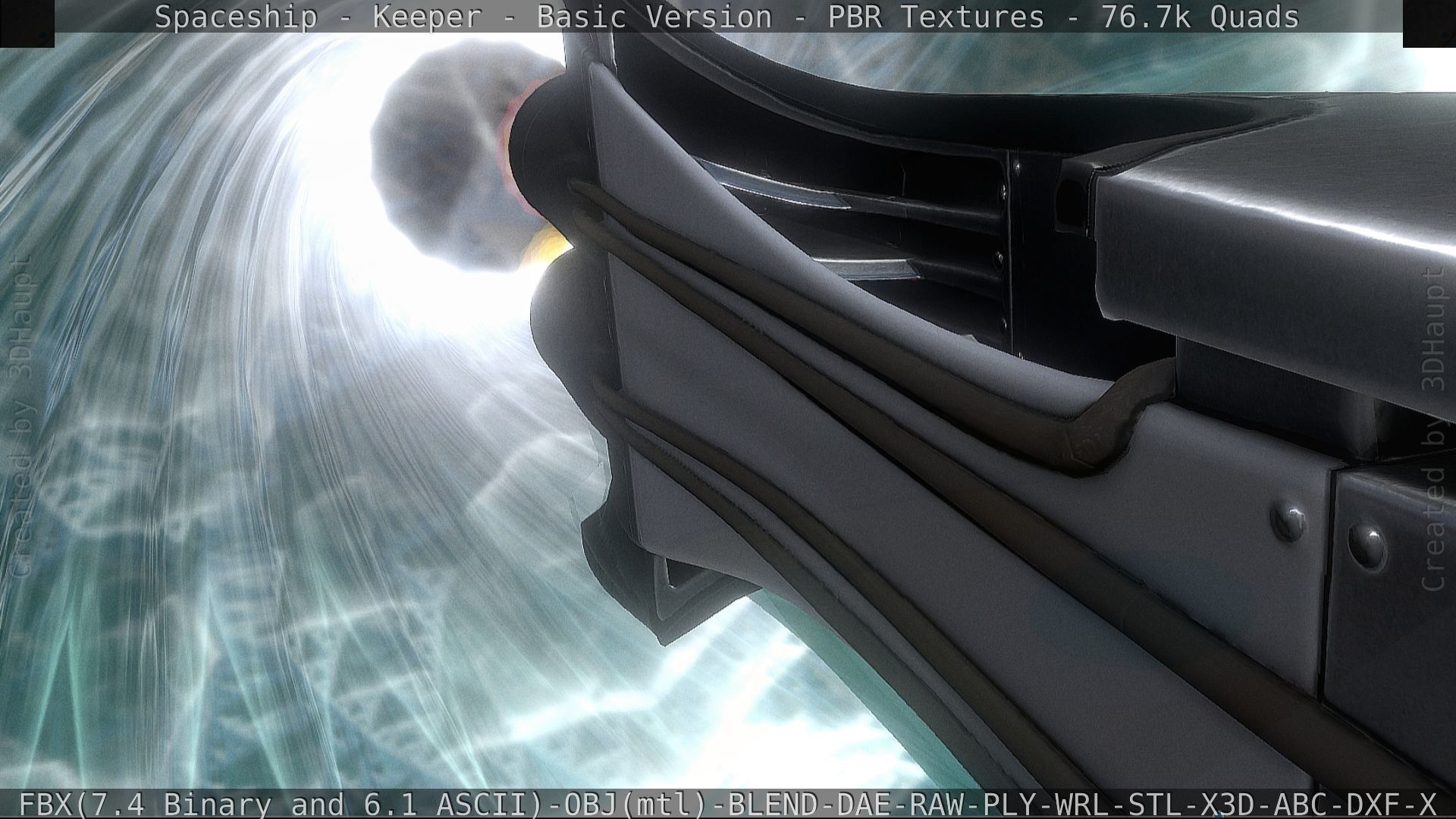 Spaceship  - Keeper - Basic Version Low-poly 3D model_127