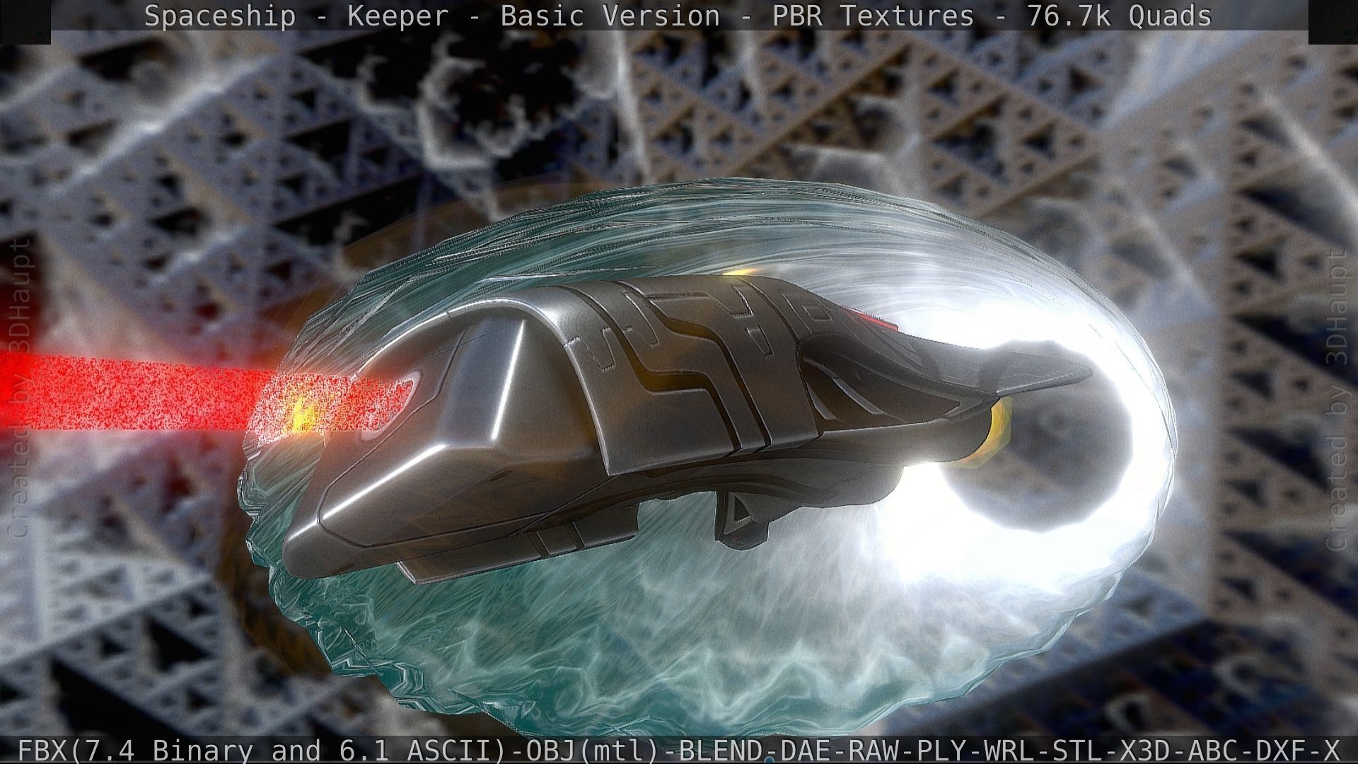 Spaceship  - Keeper - Basic Version Low-poly 3D model_63