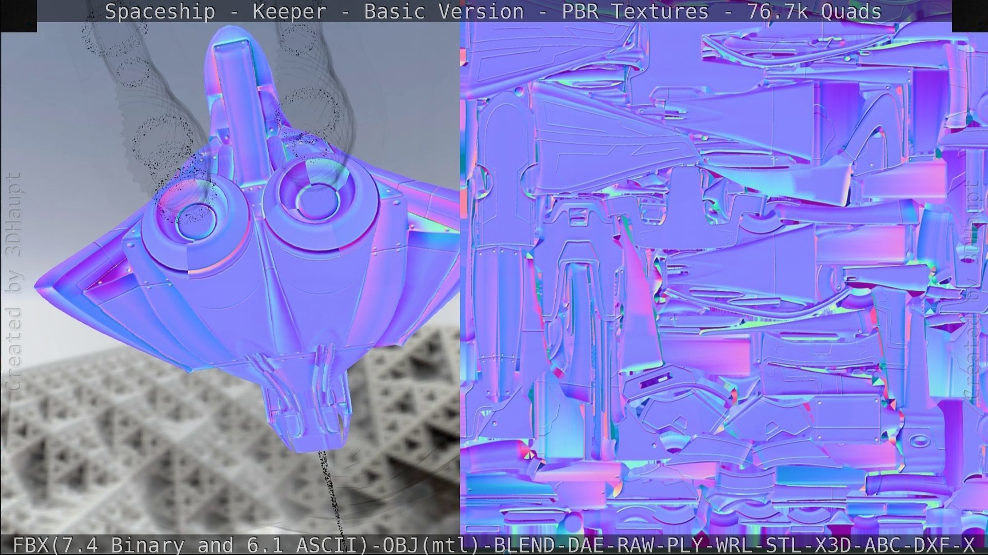 Spaceship  - Keeper - Basic Version Low-poly 3D model_261