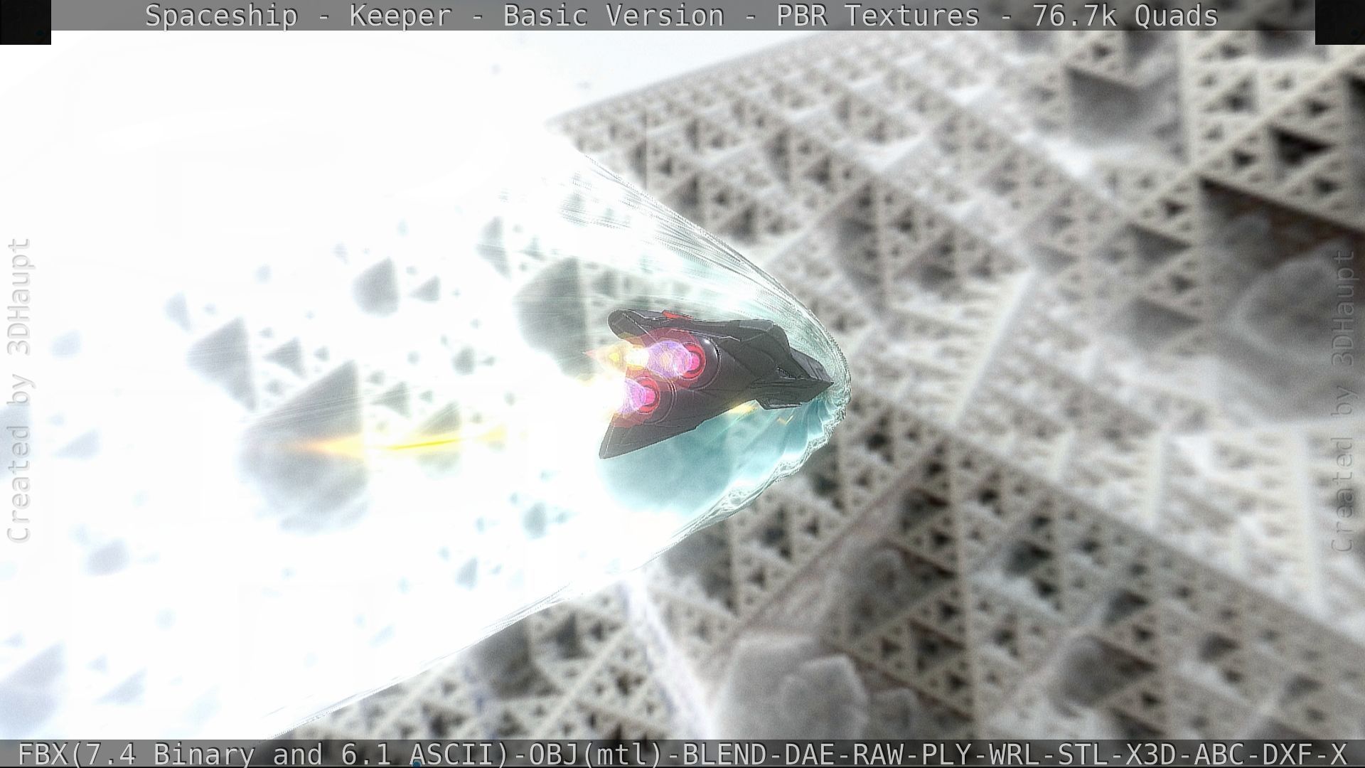 Spaceship  - Keeper - Basic Version Low-poly 3D model_84