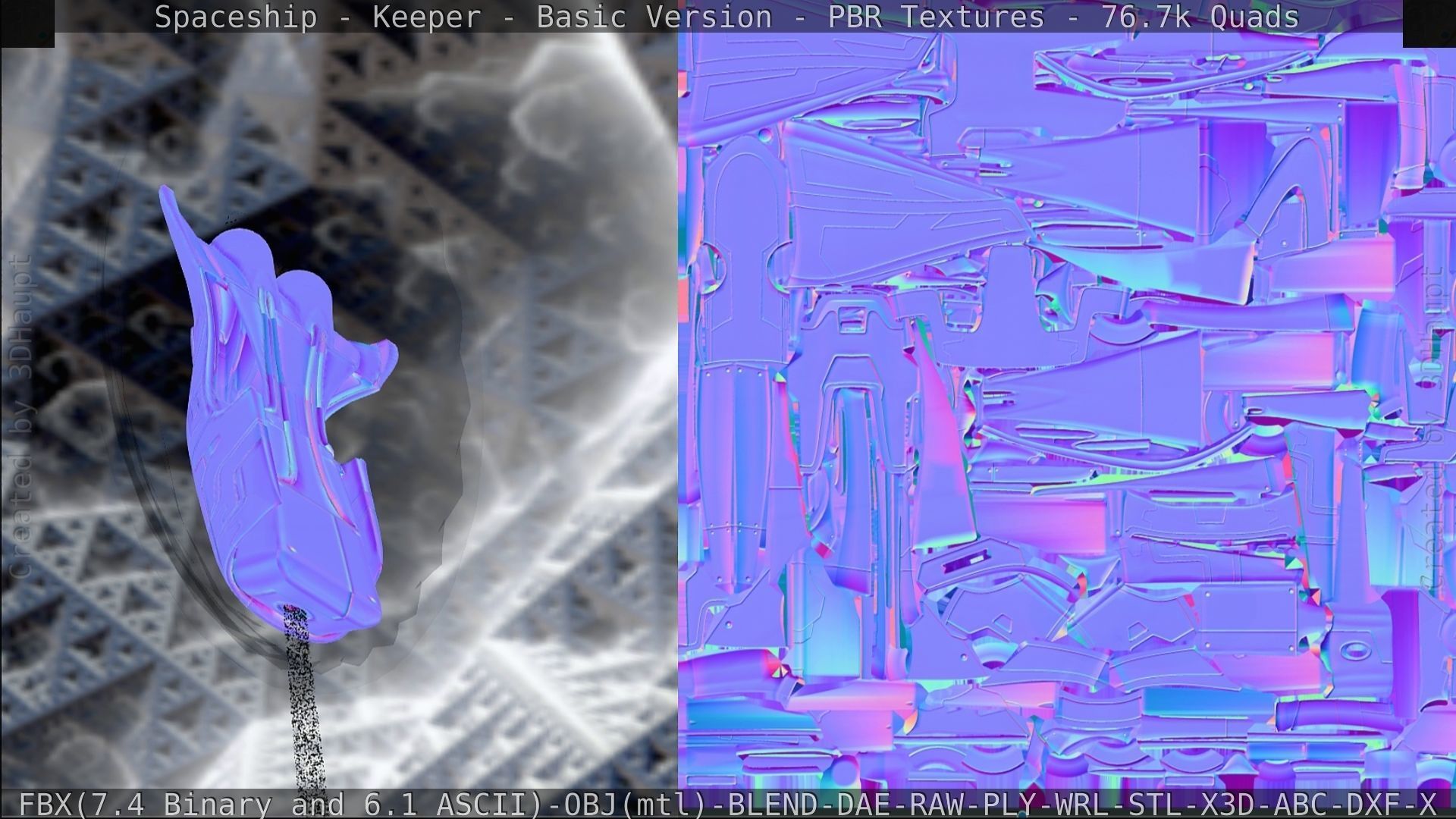 Spaceship  - Keeper - Basic Version Low-poly 3D model_266