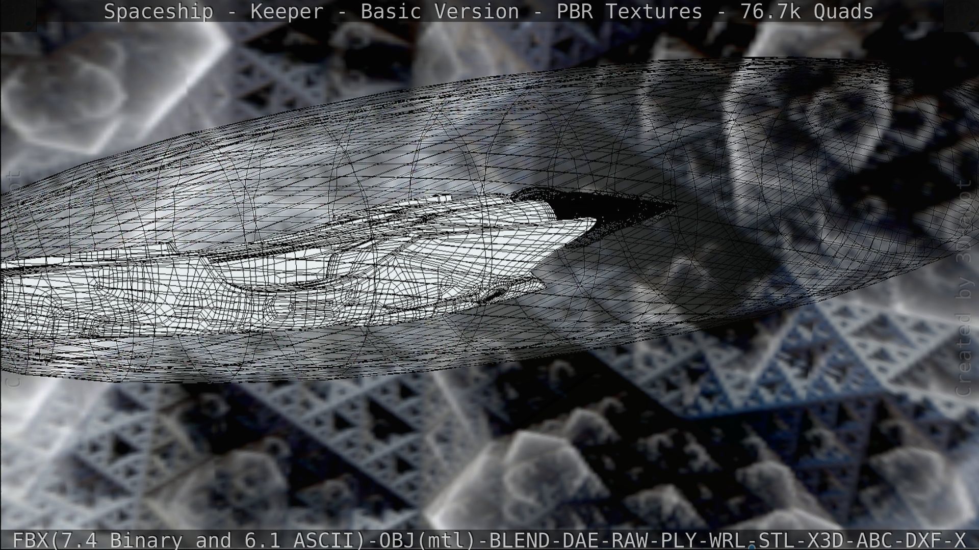 Spaceship  - Keeper - Basic Version Low-poly 3D model_186