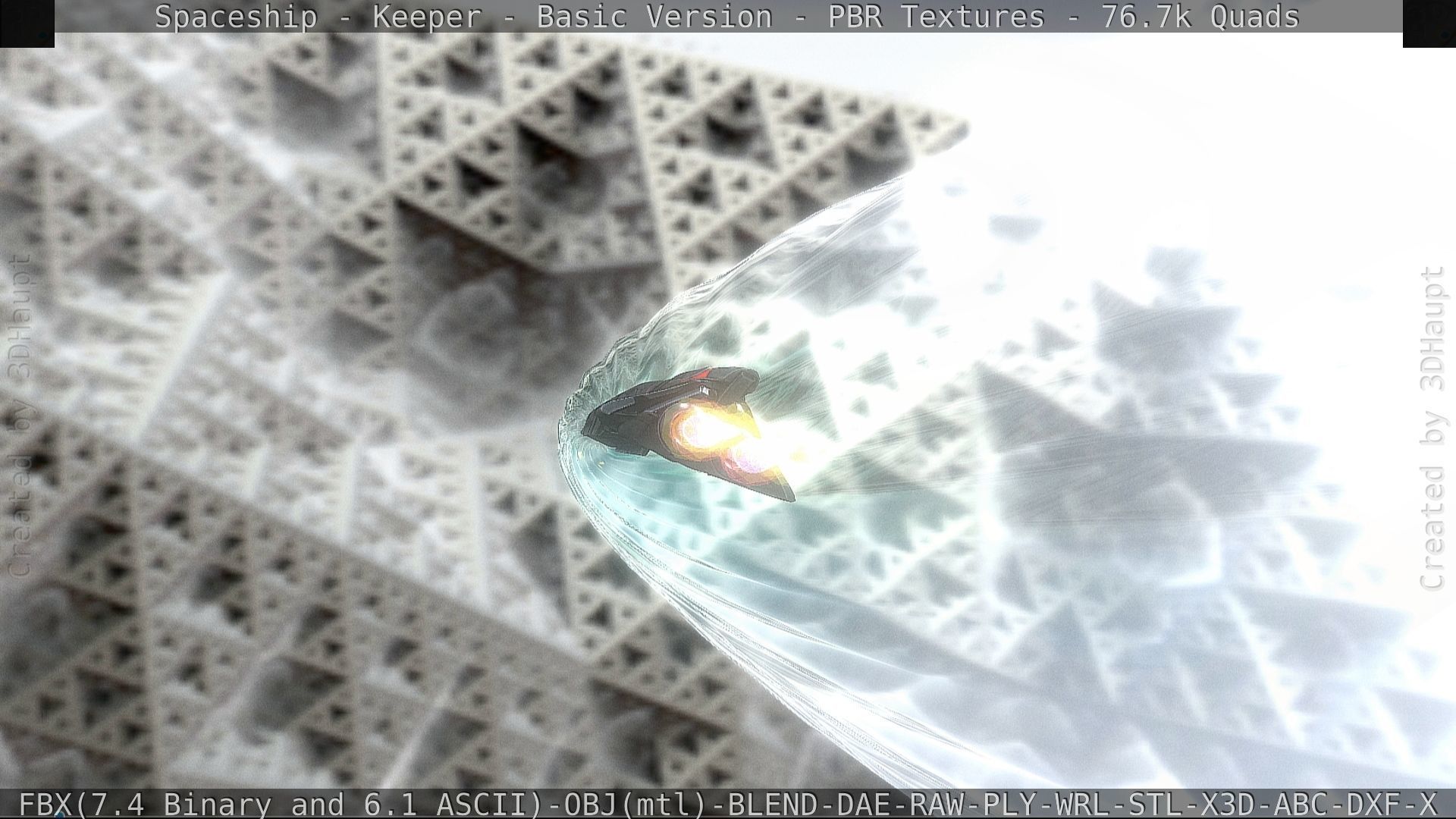 Spaceship  - Keeper - Basic Version Low-poly 3D model_79