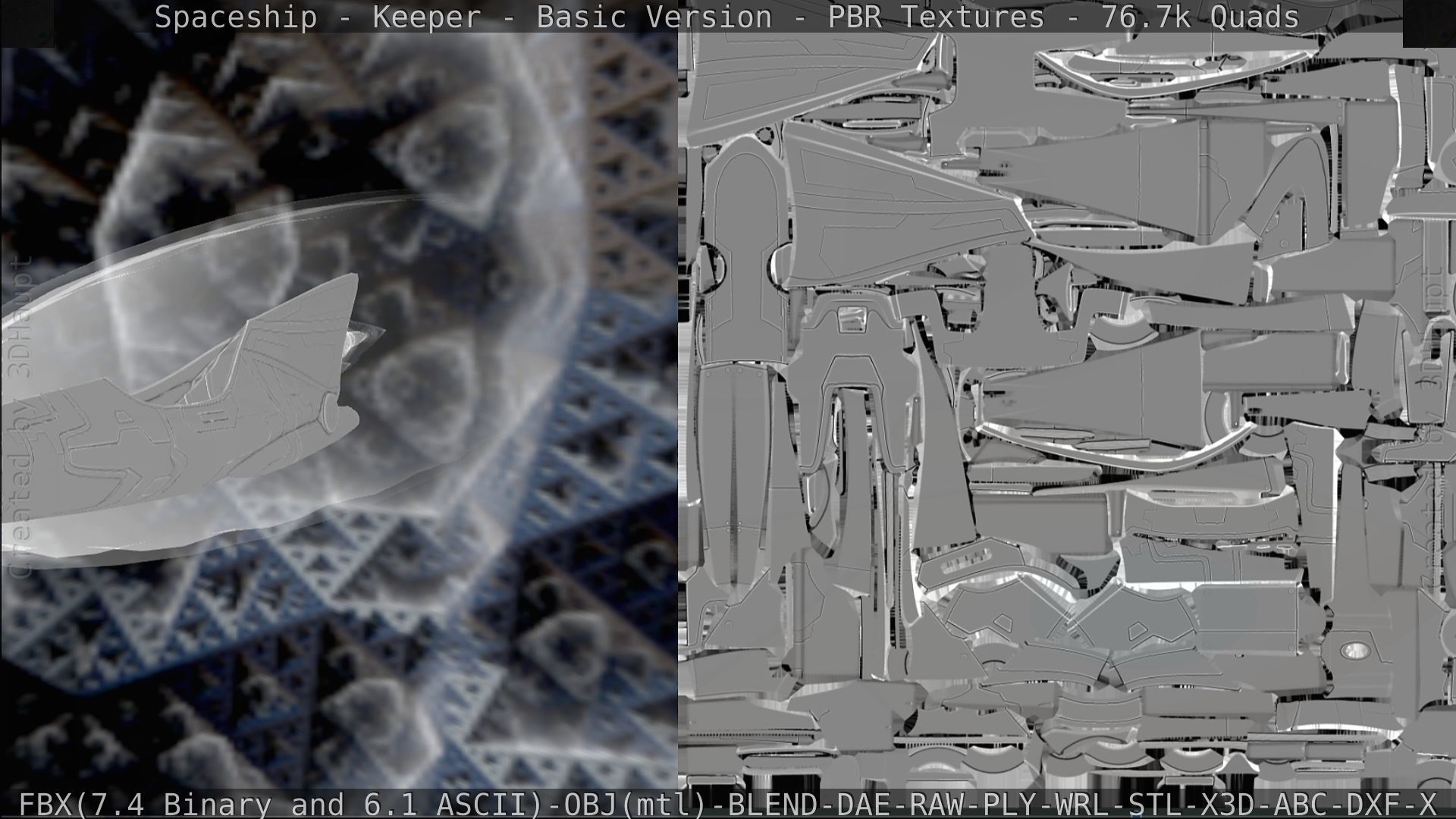 Spaceship  - Keeper - Basic Version Low-poly 3D model_298