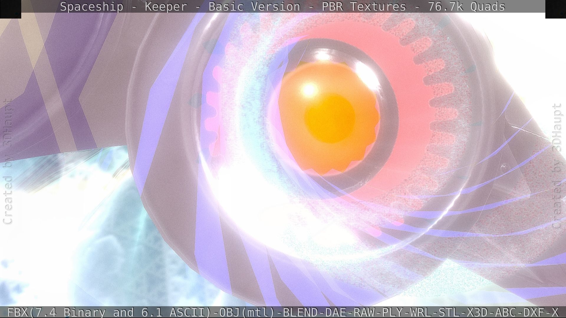 Spaceship  - Keeper - Basic Version Low-poly 3D model_109