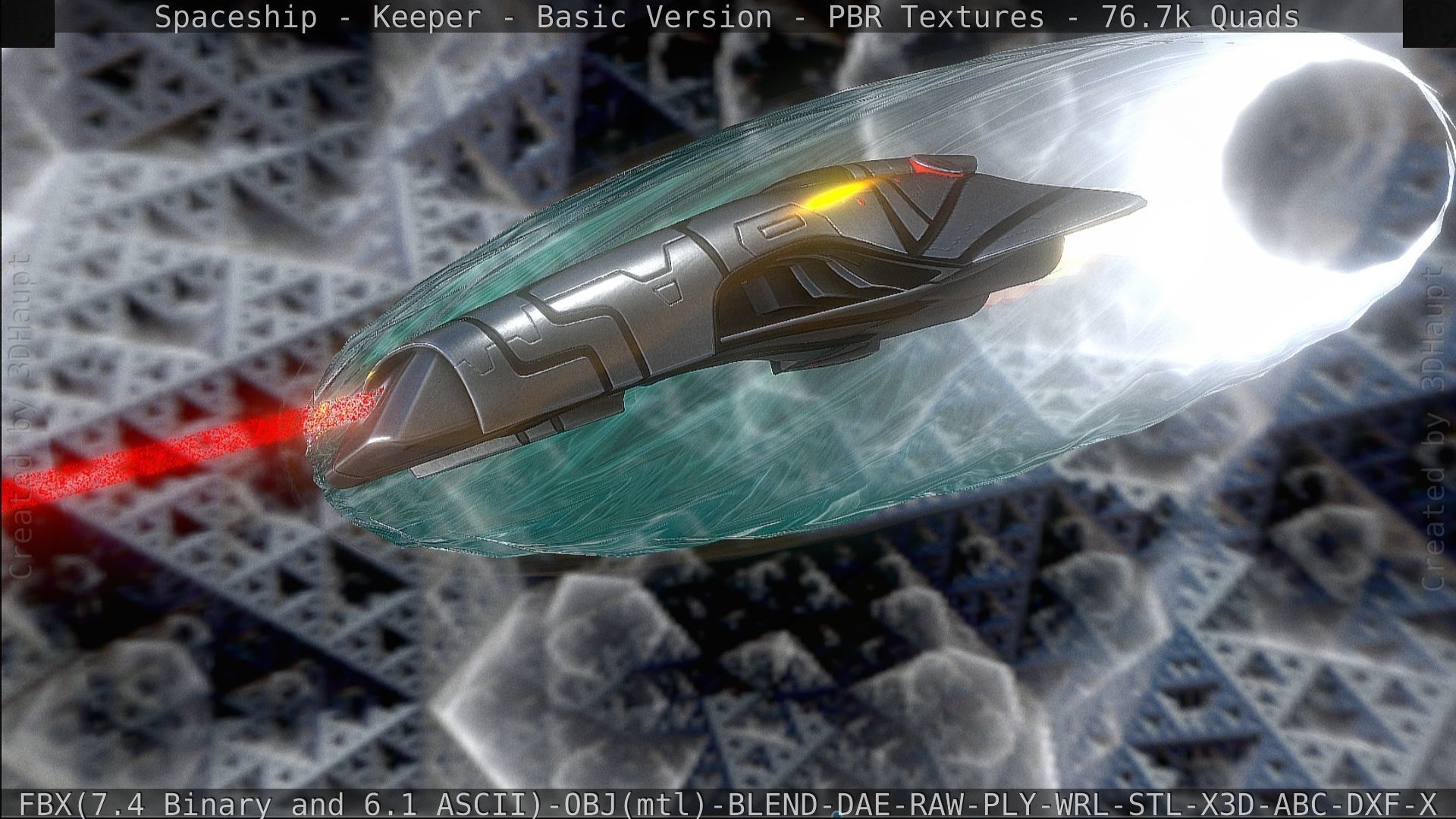 Spaceship  - Keeper - Basic Version Low-poly 3D model_150