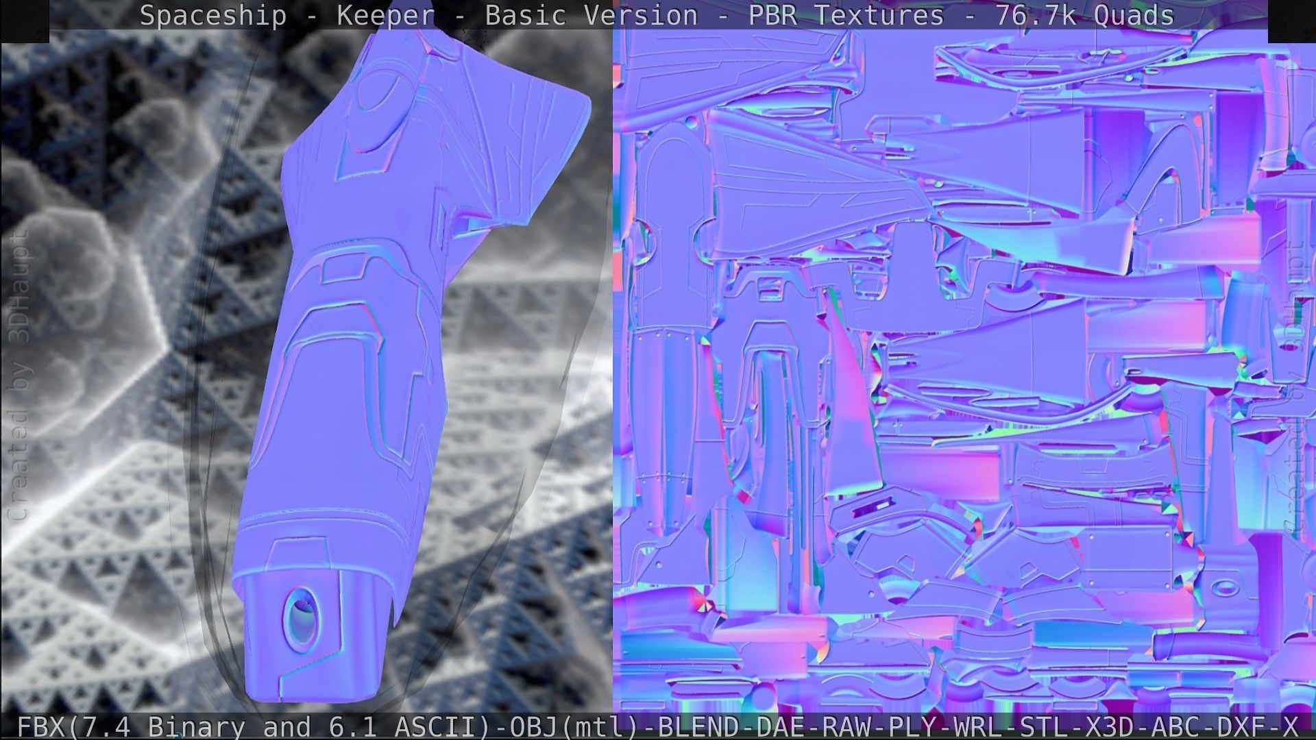 Spaceship  - Keeper - Basic Version Low-poly 3D model_251