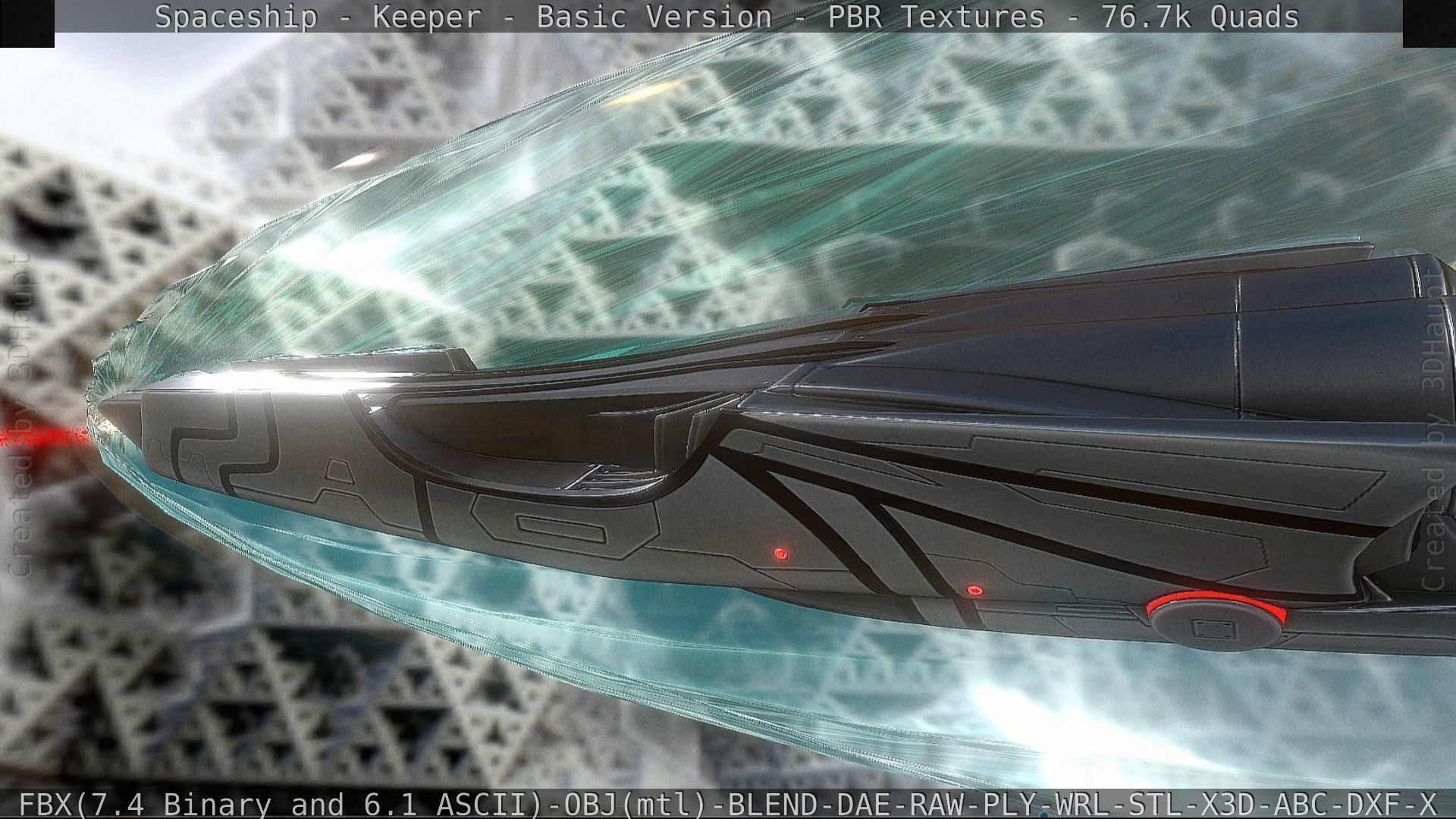 Spaceship  - Keeper - Basic Version Low-poly 3D model_65