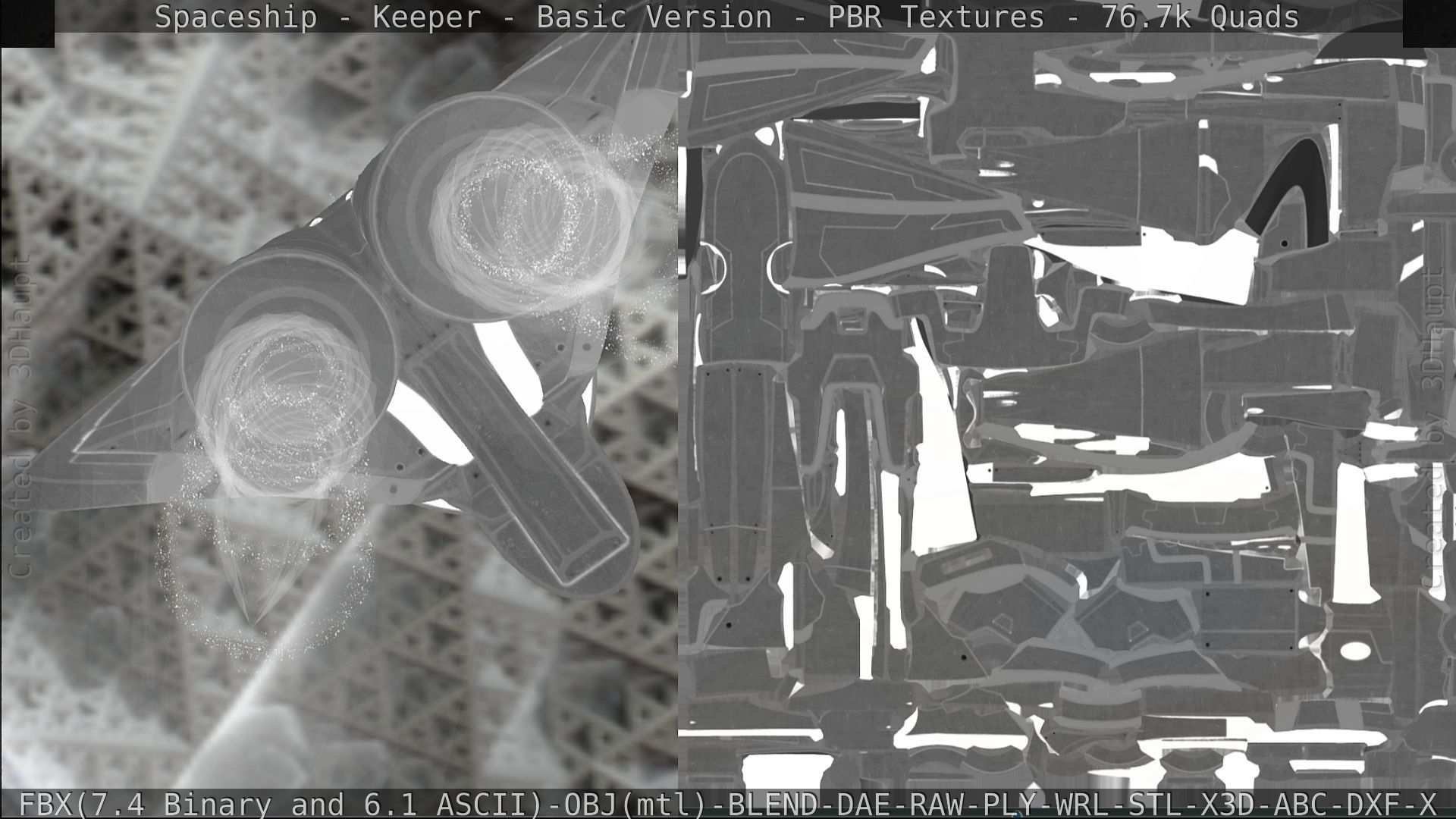 Spaceship  - Keeper - Basic Version Low-poly 3D model_235