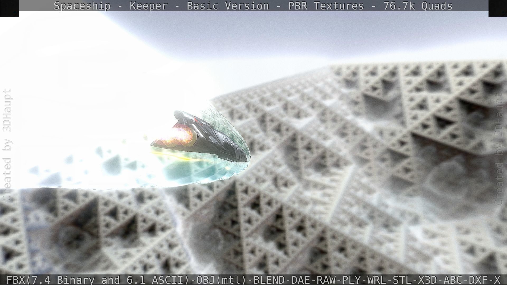 Spaceship  - Keeper - Basic Version Low-poly 3D model_75