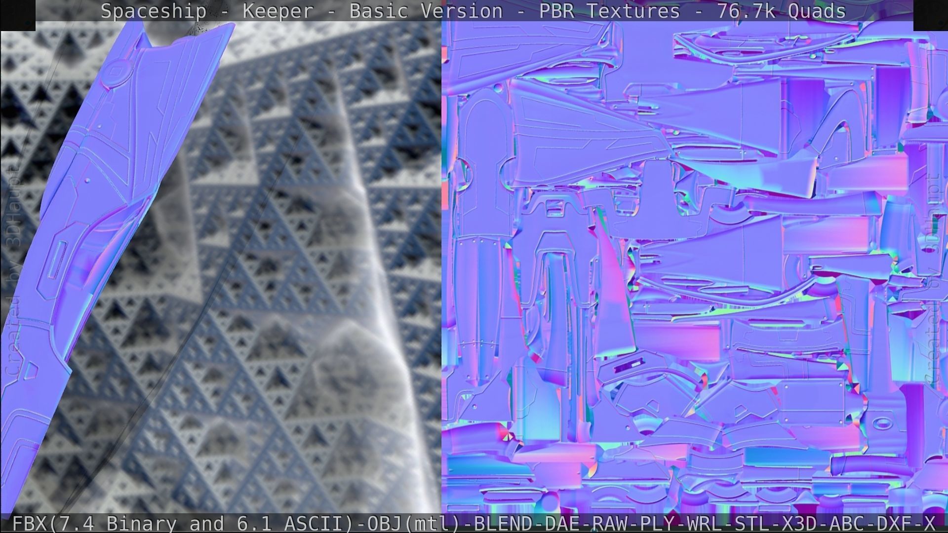 Spaceship  - Keeper - Basic Version Low-poly 3D model_263