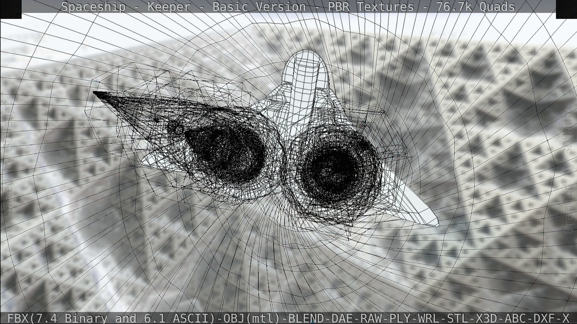 Spaceship  - Keeper - Basic Version Low-poly 3D model_180