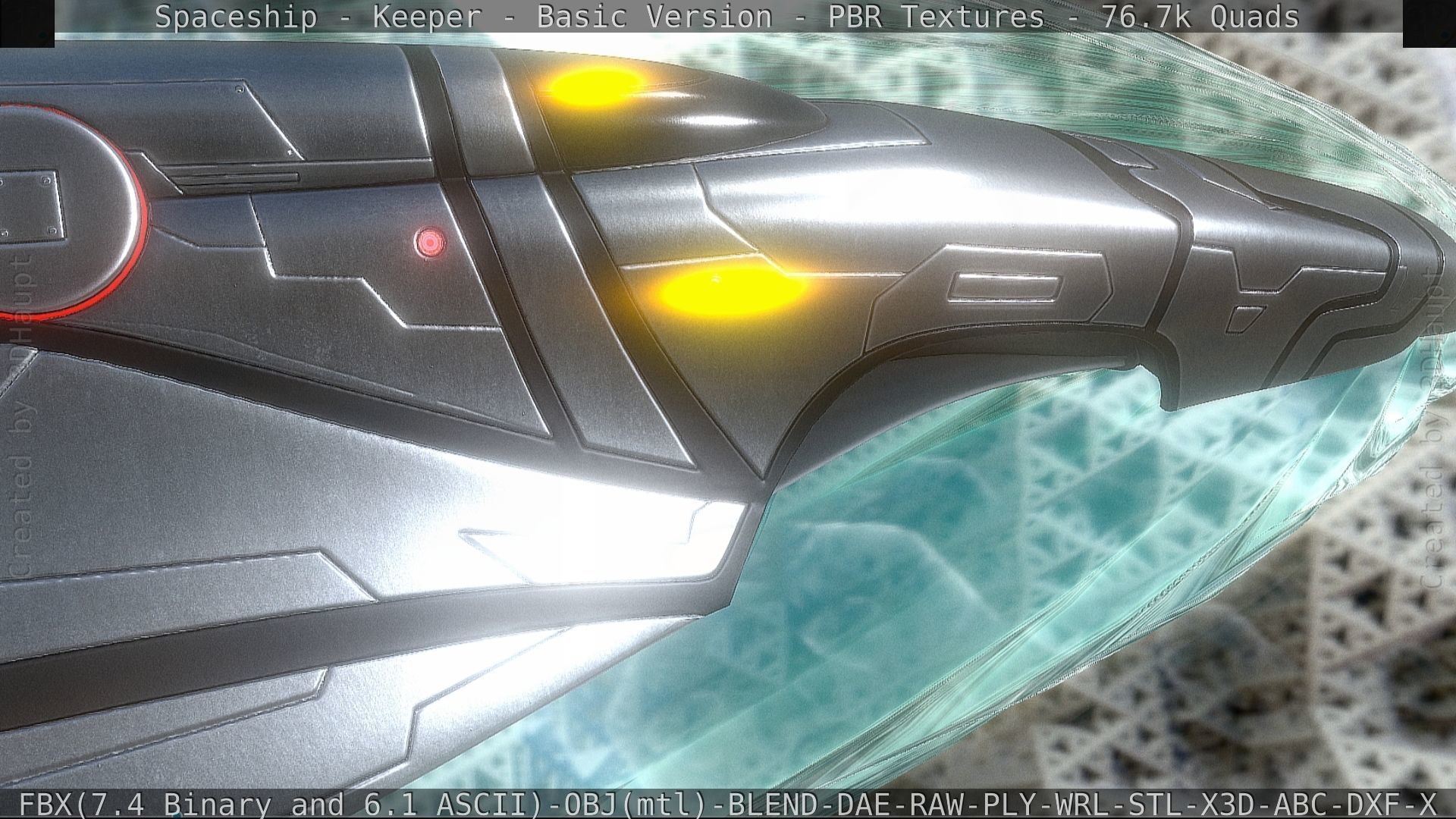 Spaceship  - Keeper - Basic Version Low-poly 3D model_139