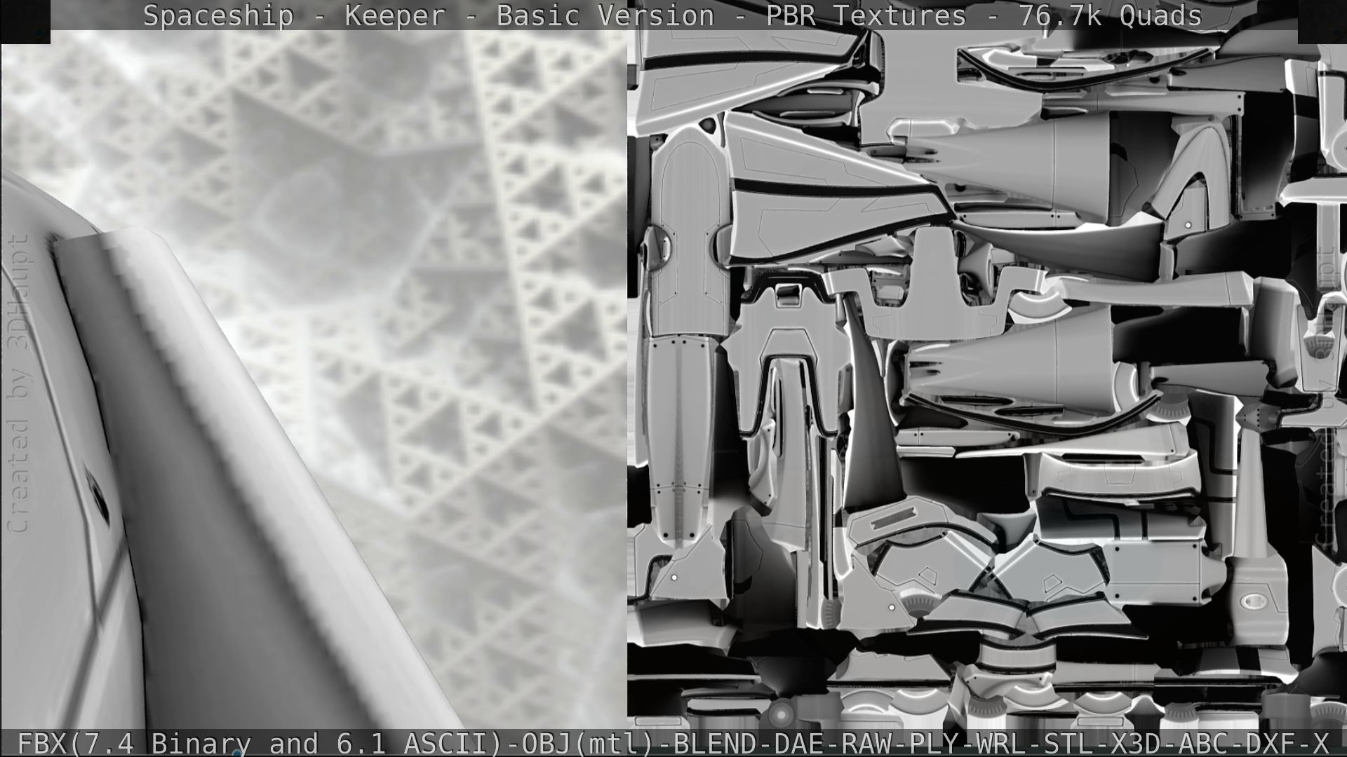 Spaceship  - Keeper - Basic Version Low-poly 3D model_282