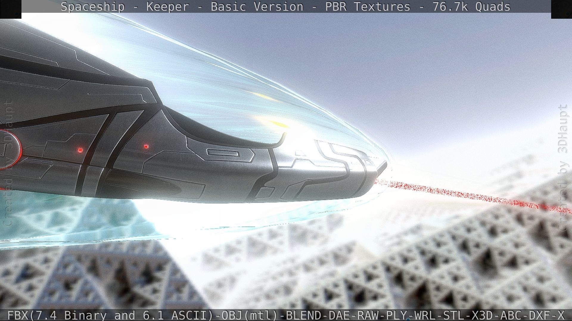 Spaceship  - Keeper - Basic Version Low-poly 3D model_39