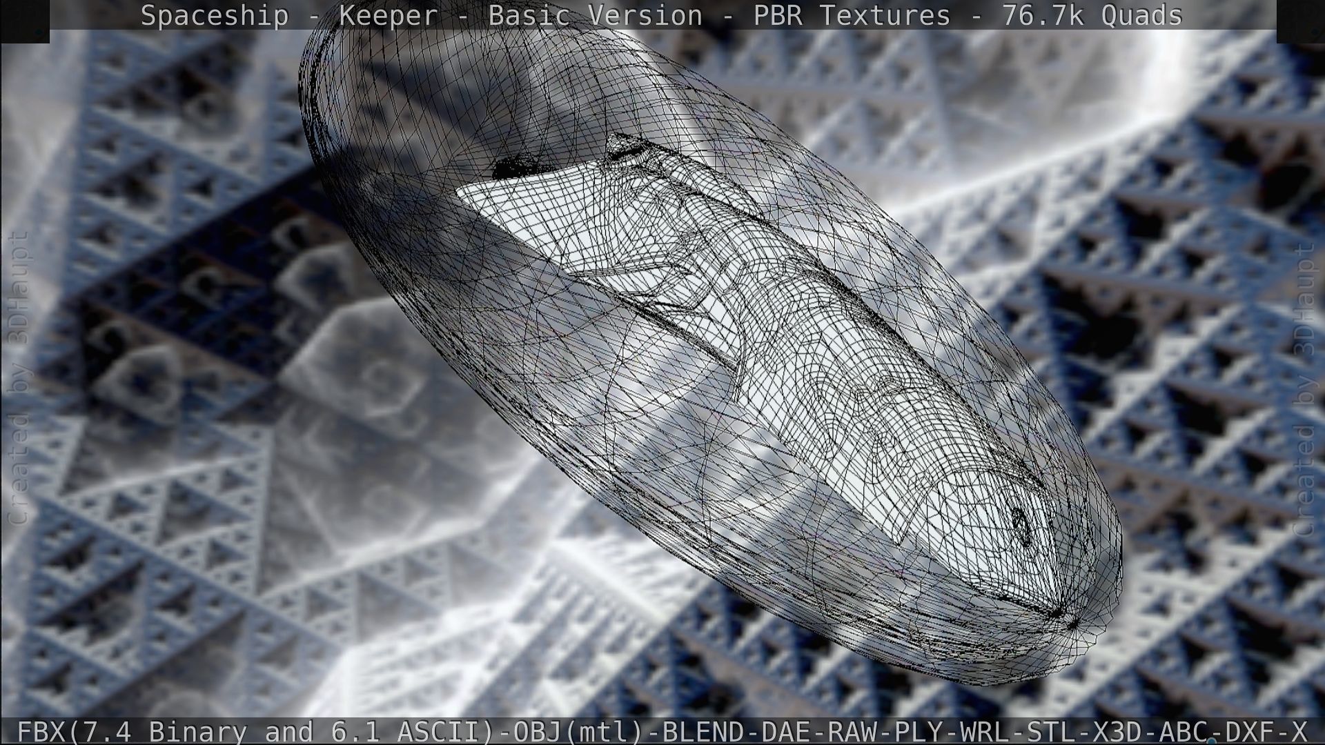 Spaceship  - Keeper - Basic Version Low-poly 3D model_161