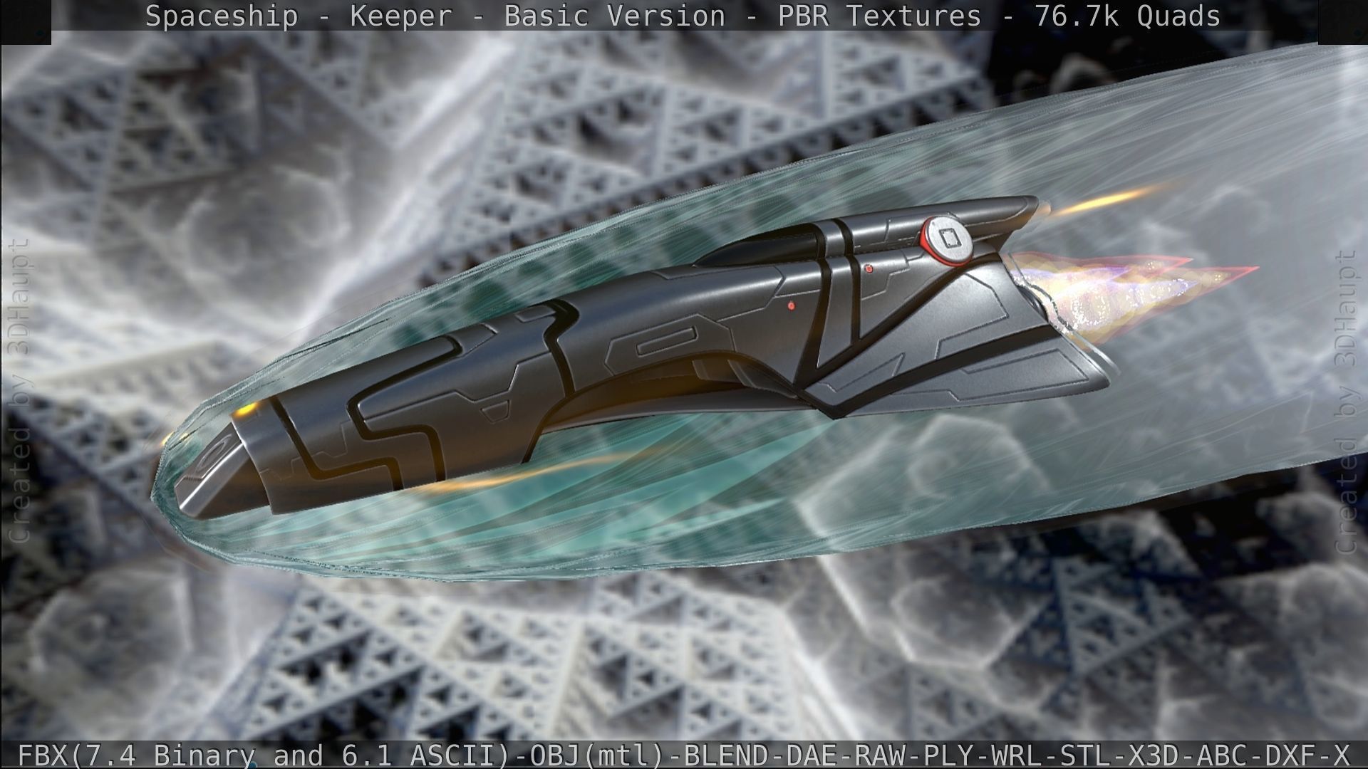 Spaceship  - Keeper - Basic Version Low-poly 3D model_319