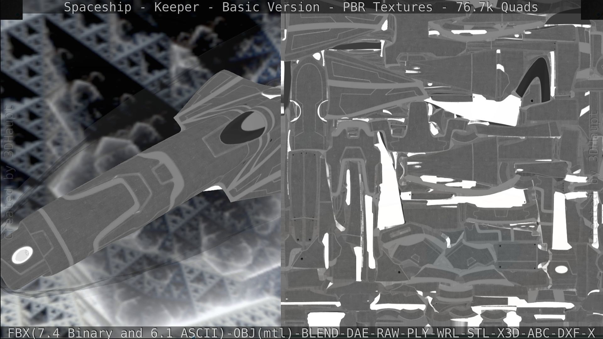 Spaceship  - Keeper - Basic Version Low-poly 3D model_226