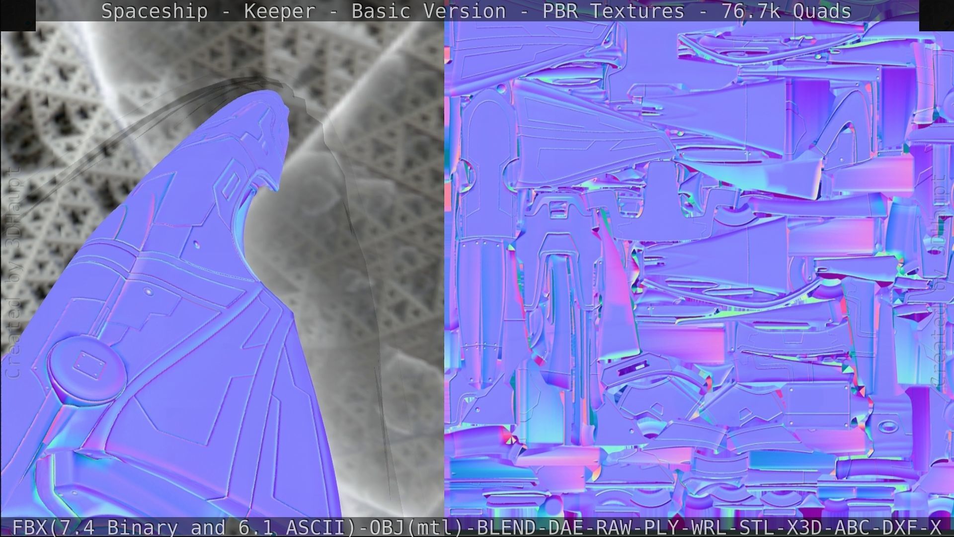 Spaceship  - Keeper - Basic Version Low-poly 3D model_255