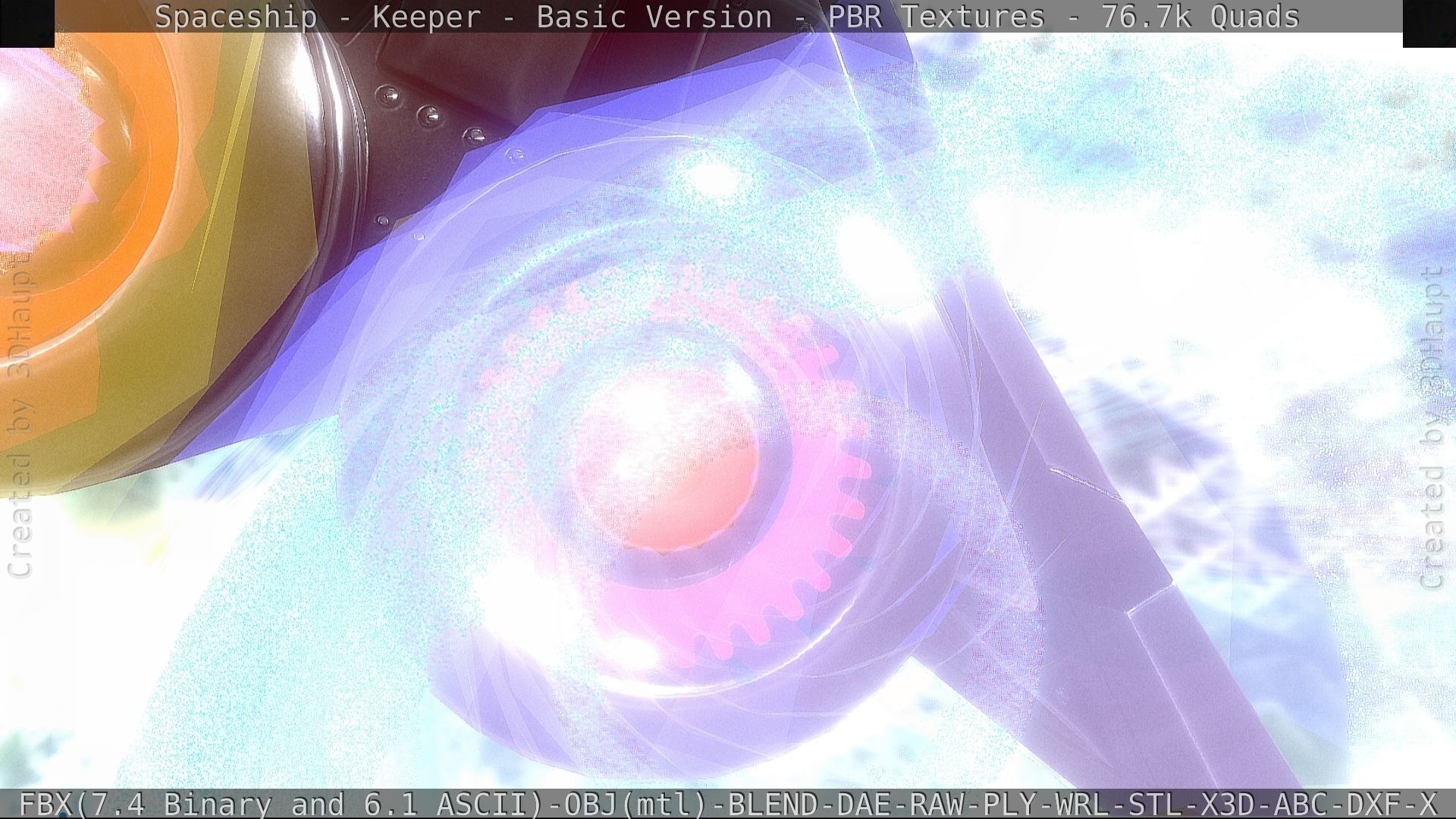 Spaceship  - Keeper - Basic Version Low-poly 3D model_108