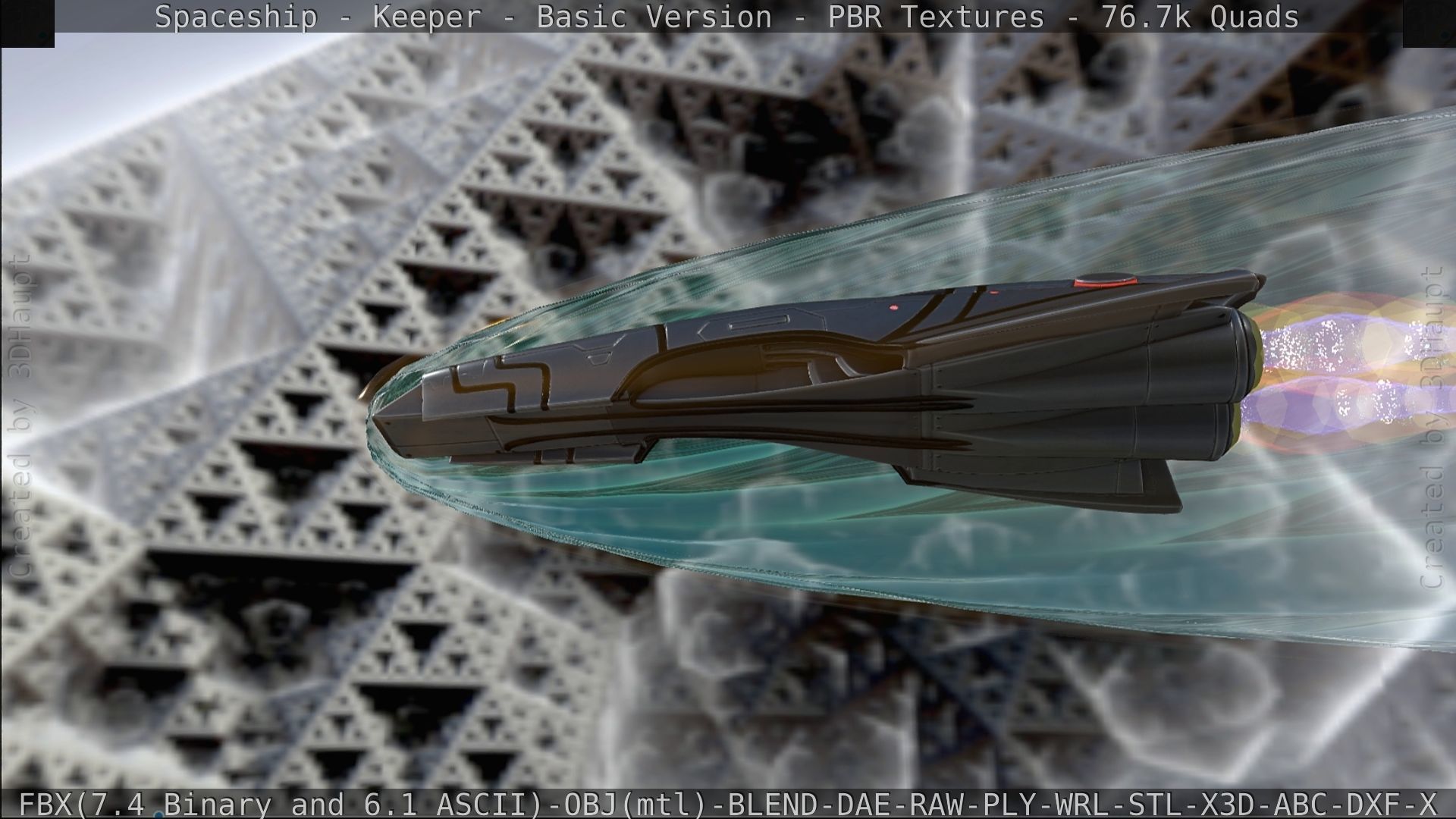 Spaceship  - Keeper - Basic Version Low-poly 3D model_317