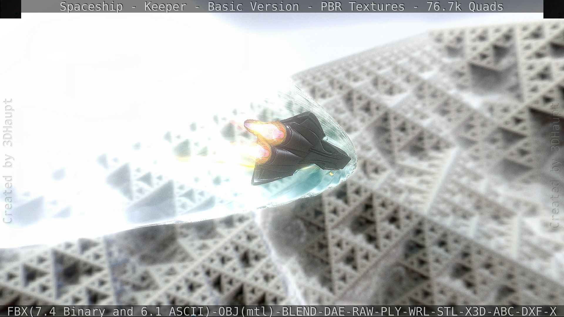 Spaceship  - Keeper - Basic Version Low-poly 3D model_87