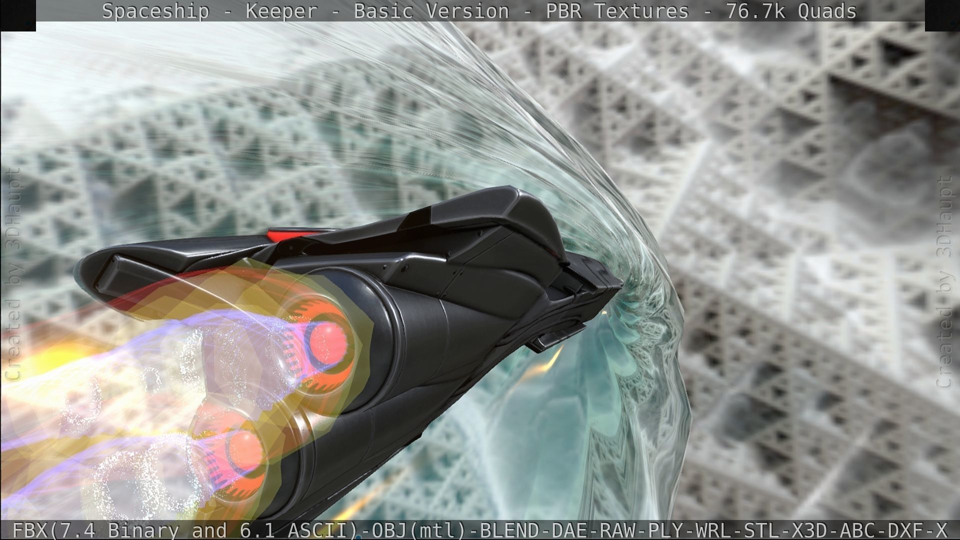 Spaceship  - Keeper - Basic Version Low-poly 3D model_326